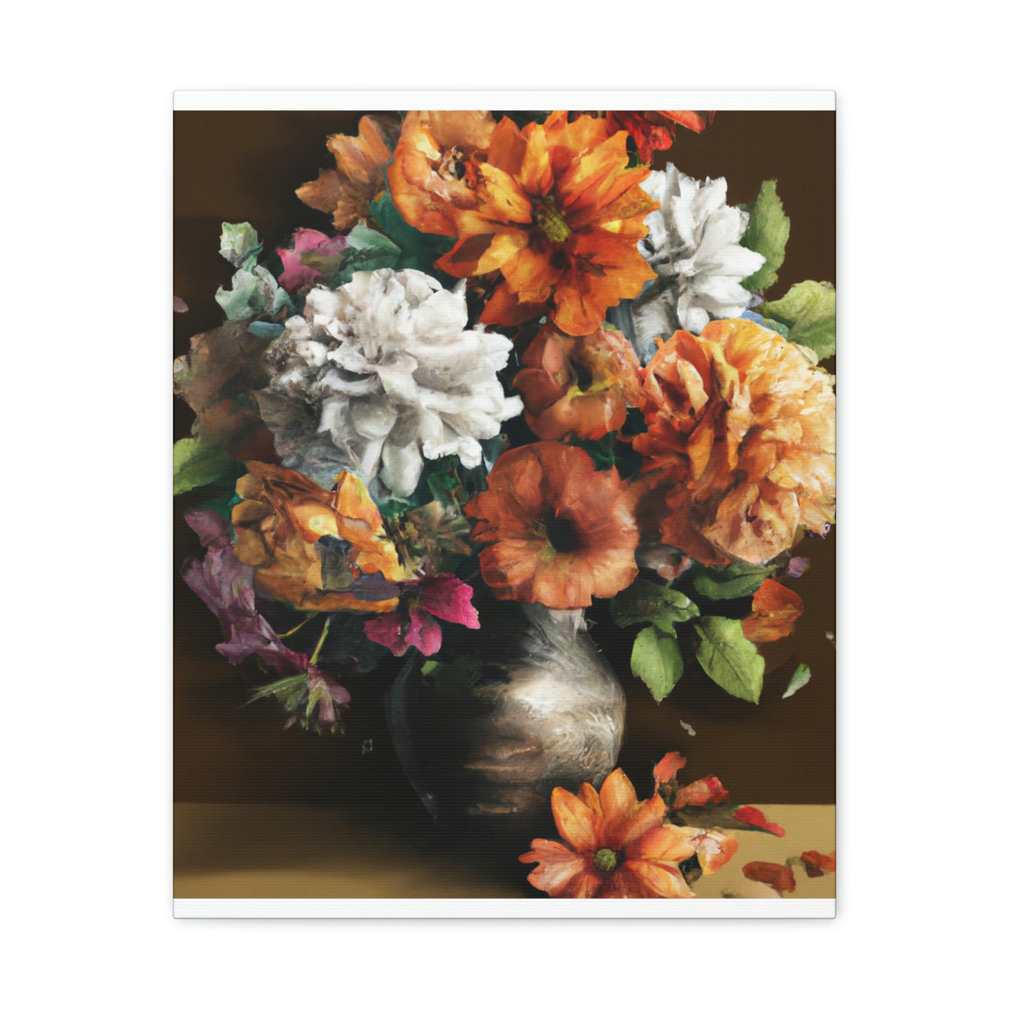 Floral Artistry Vase - Canvas