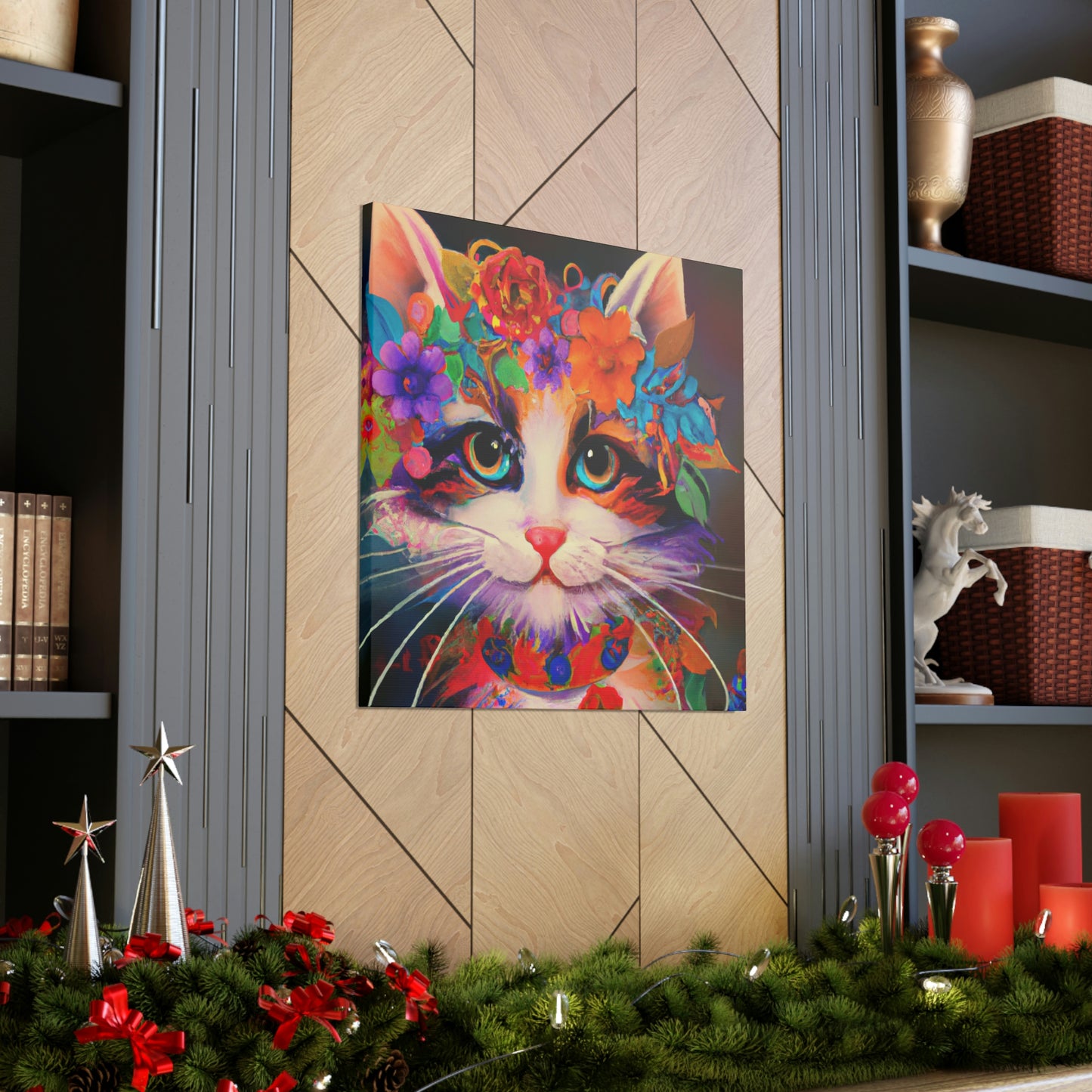 Flower Cat. - Canvas
