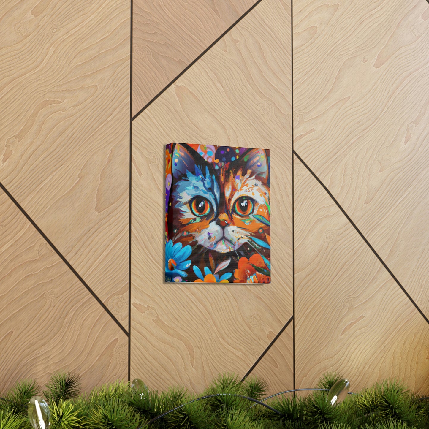 Flower Cat. - Canvas