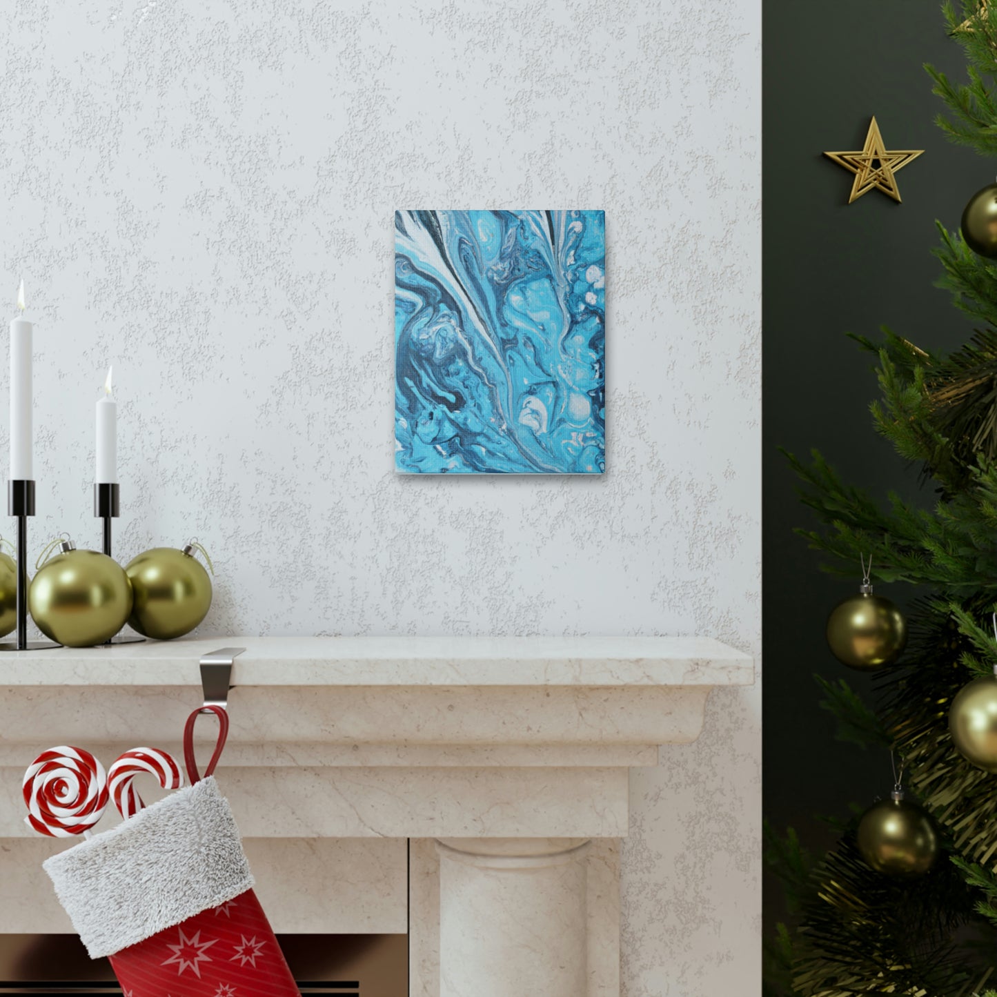 Aqua Swirl. - Canvas