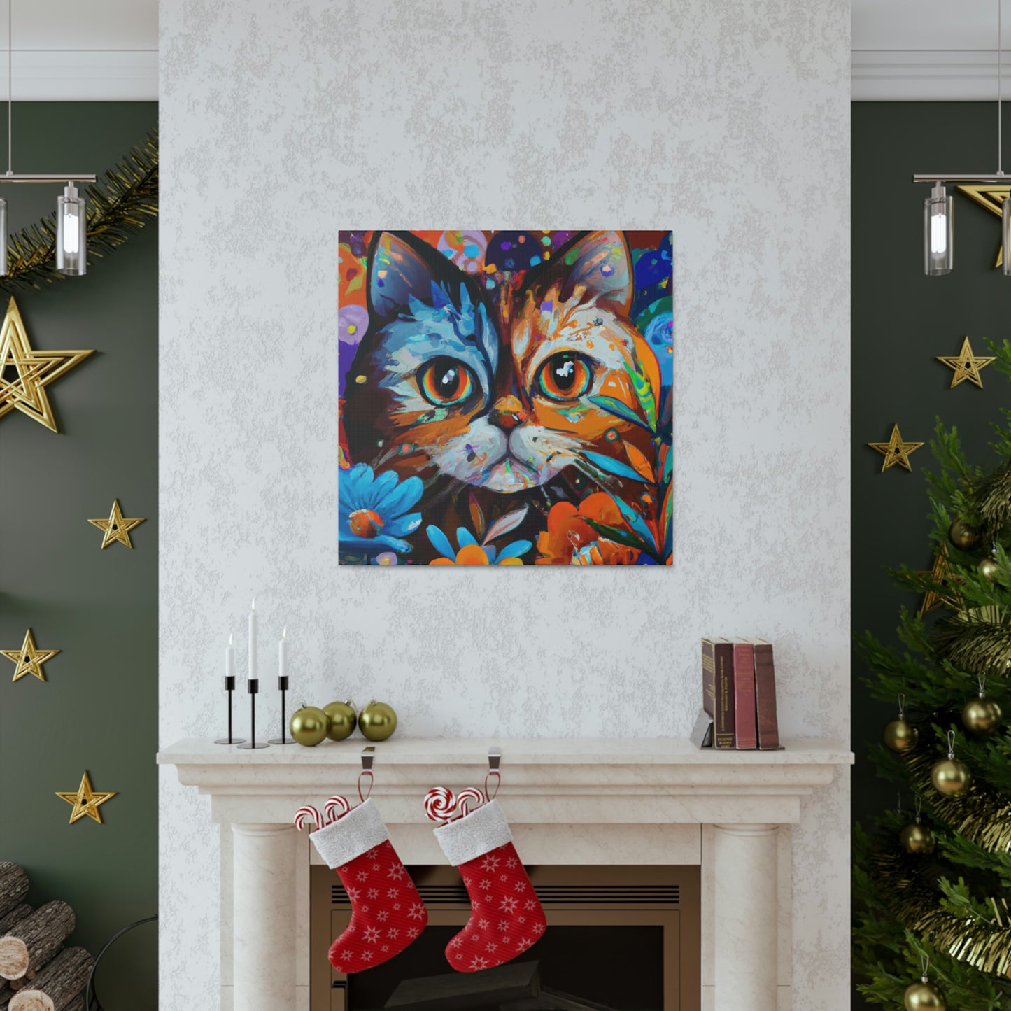Flower Cat. - Canvas