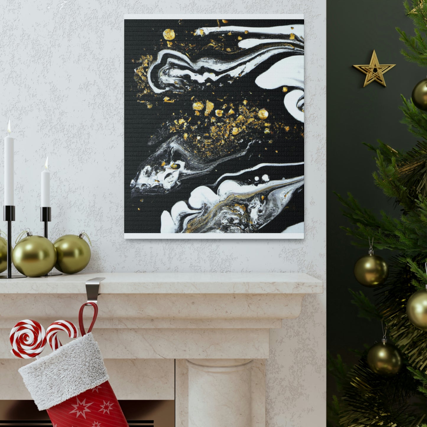 Golden Flow Fusion - Canvas