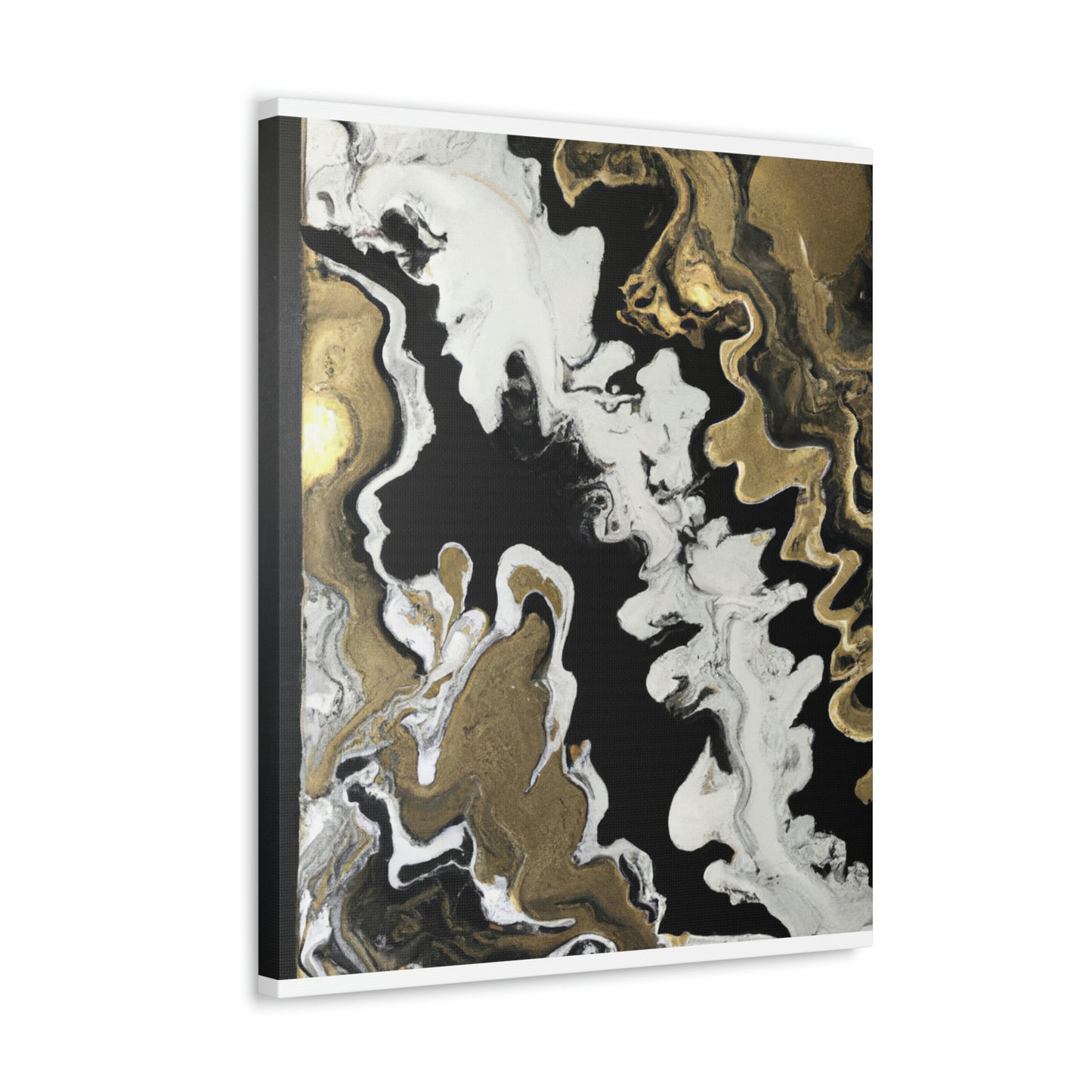 Gold Fluid Cascade. - Canvas