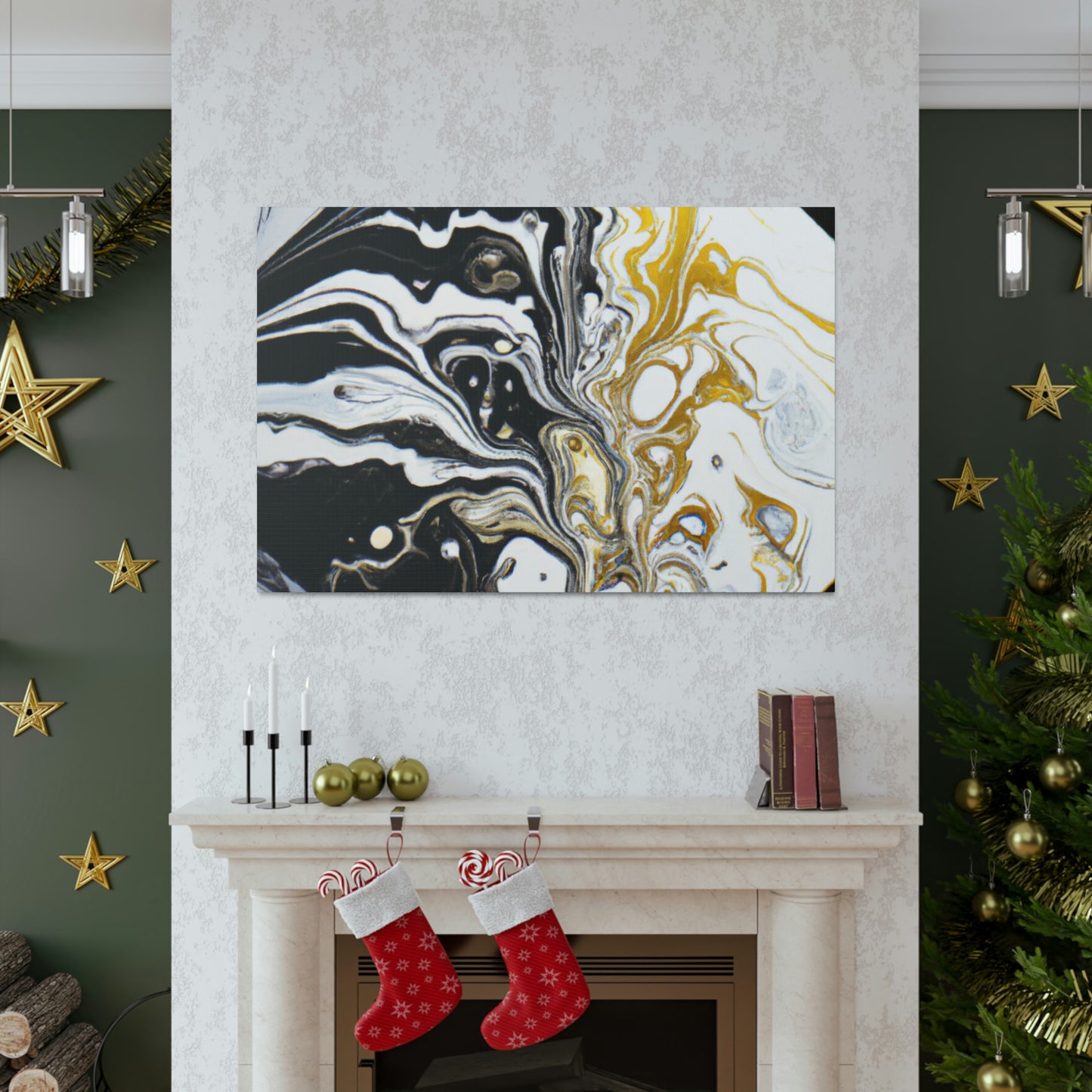 Golden Sparkle Flow. - Canvas