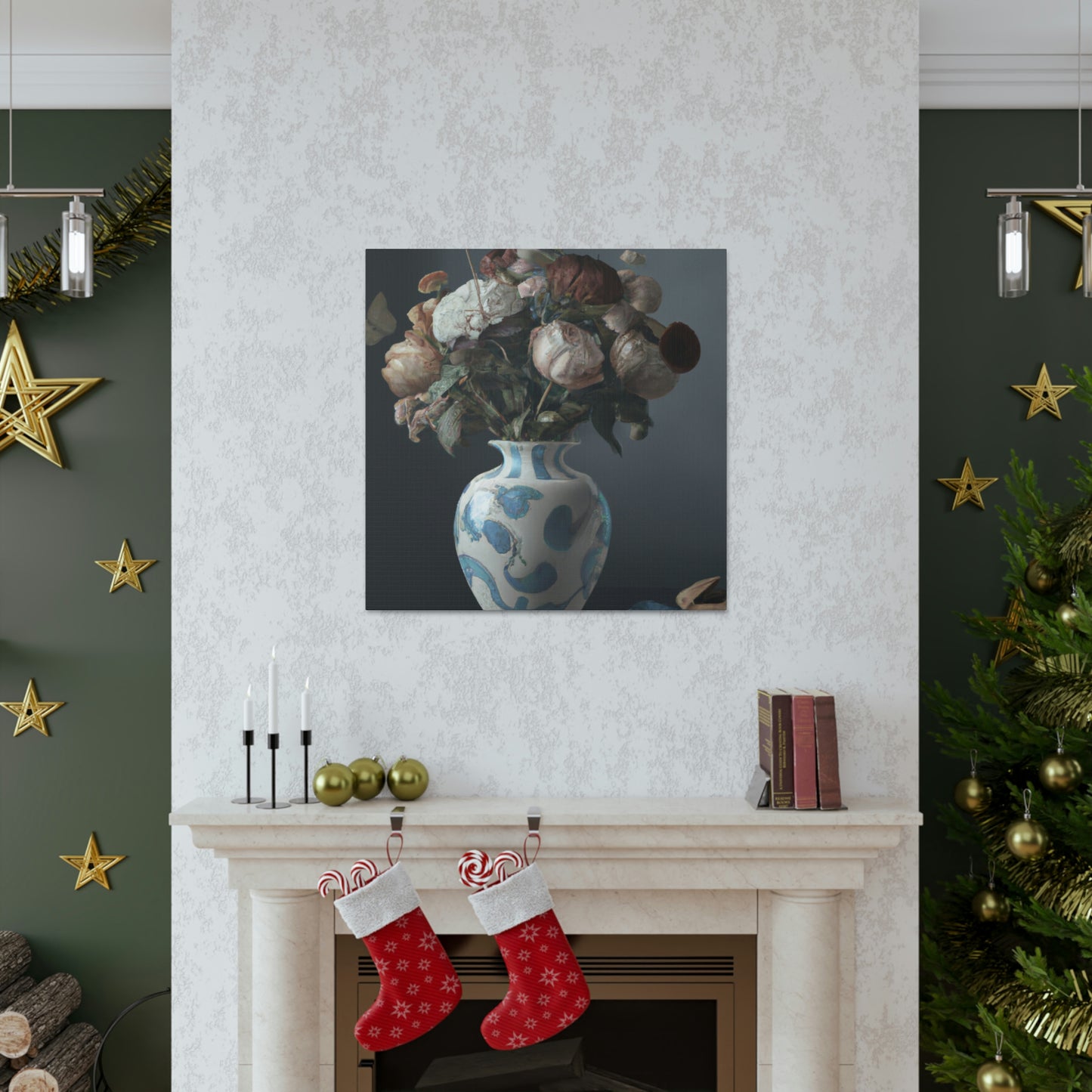 "Floral Finesse Vignette" - Canvas