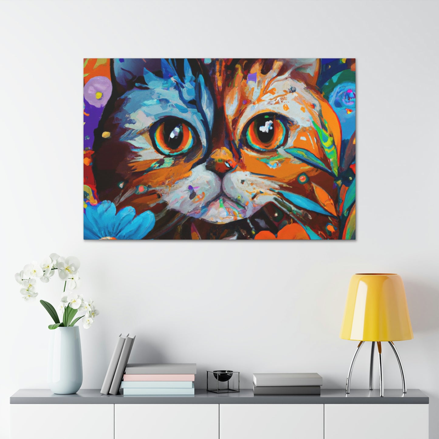 Flower Cat. - Canvas