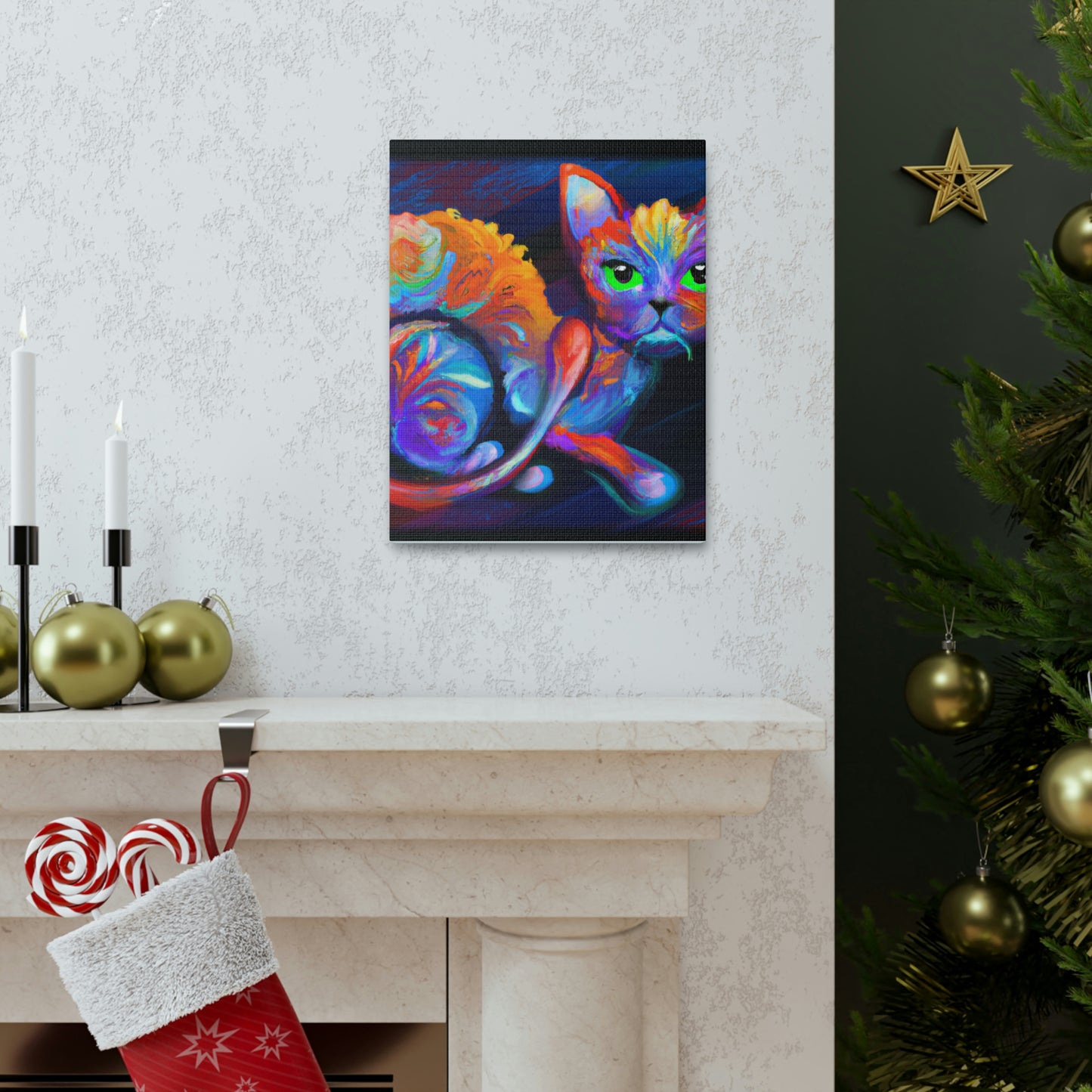 Feline Blooms. - Canvas