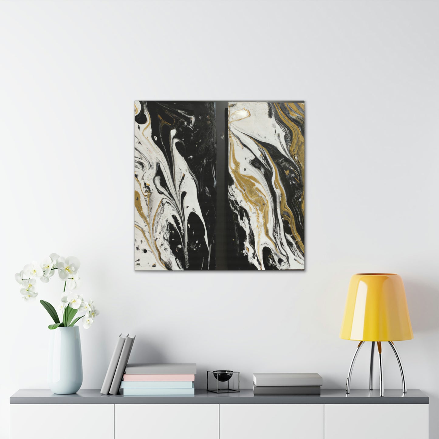 Gilded Liquid Chaos. - Canvas