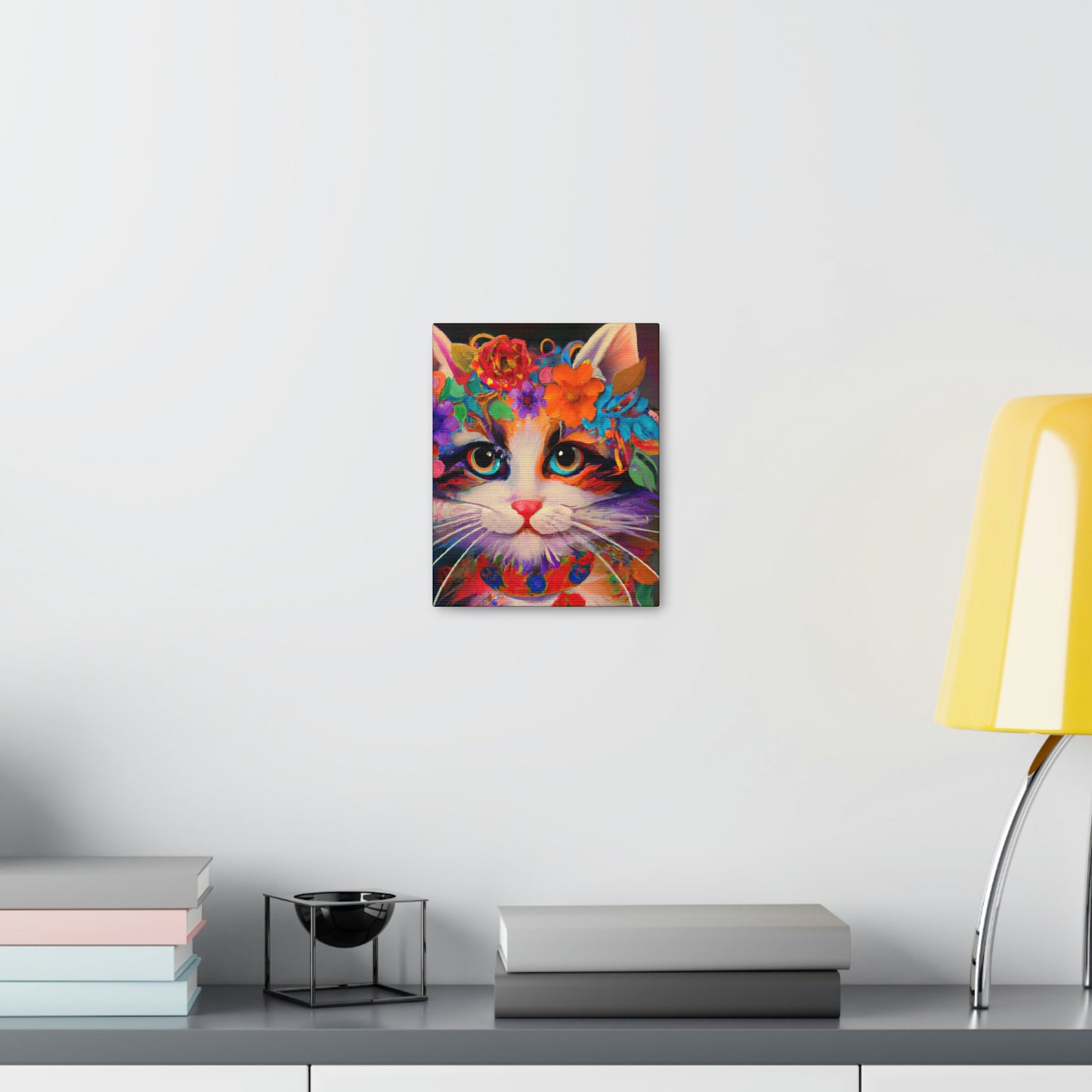 Flower Cat. - Canvas