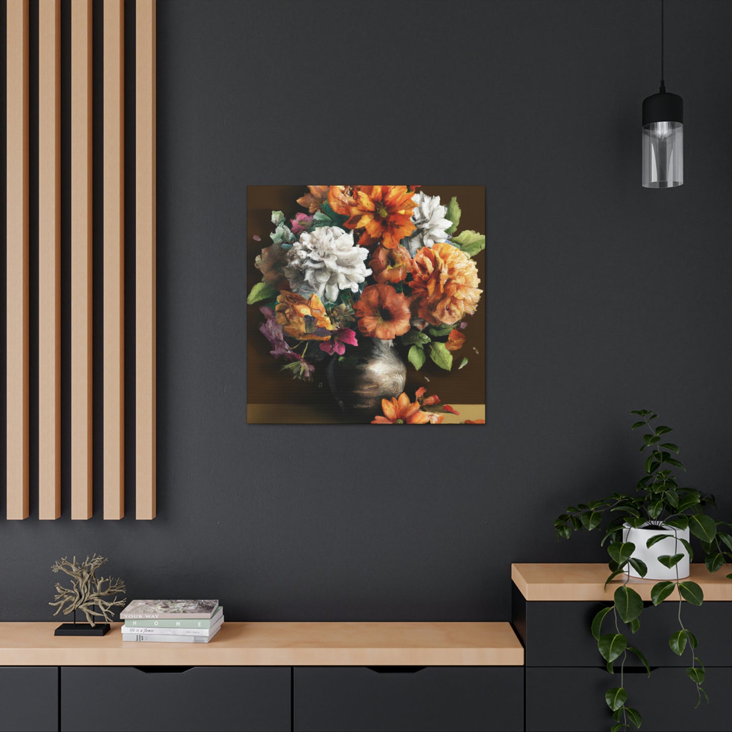 Floral Artistry Vase - Canvas