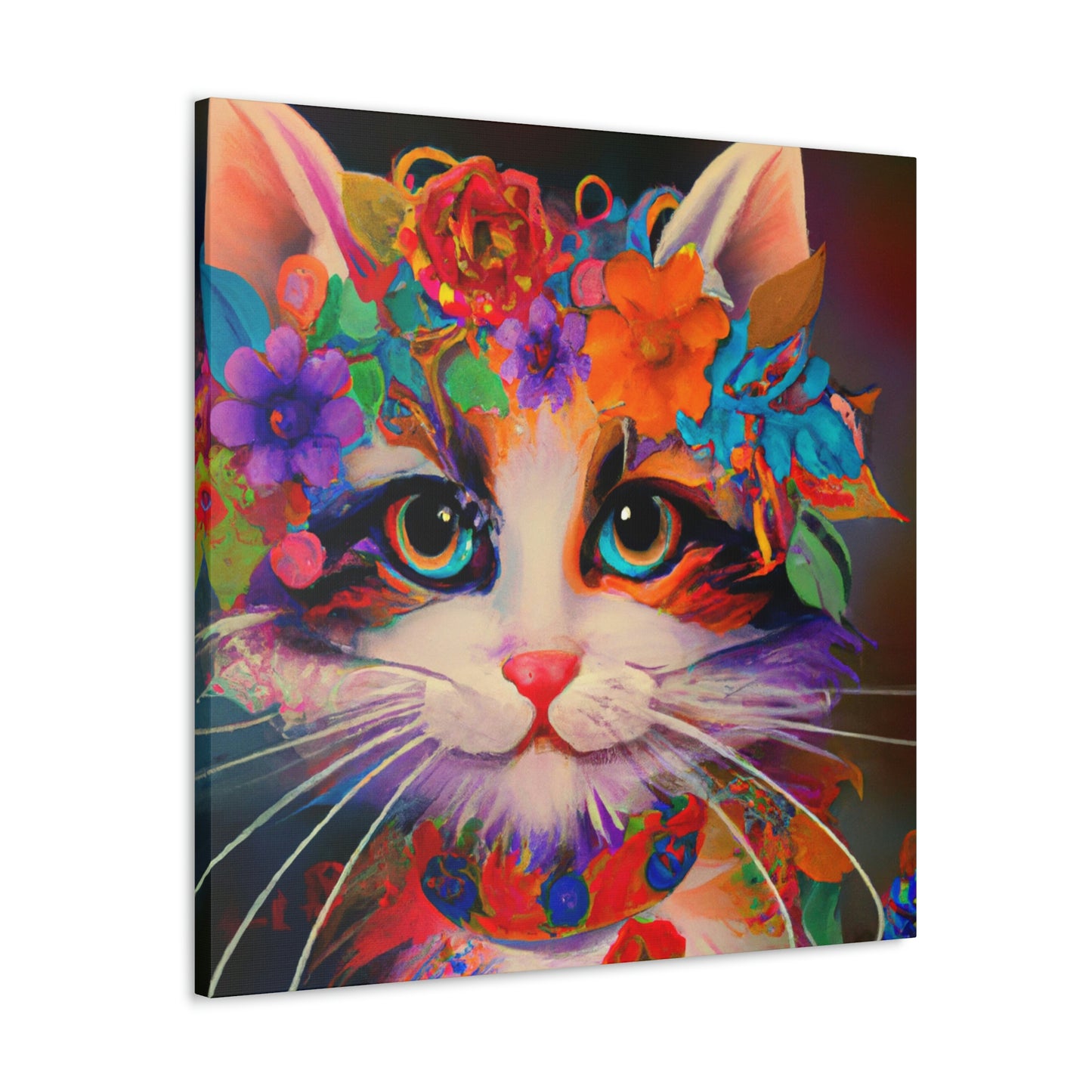 Flower Cat. - Canvas