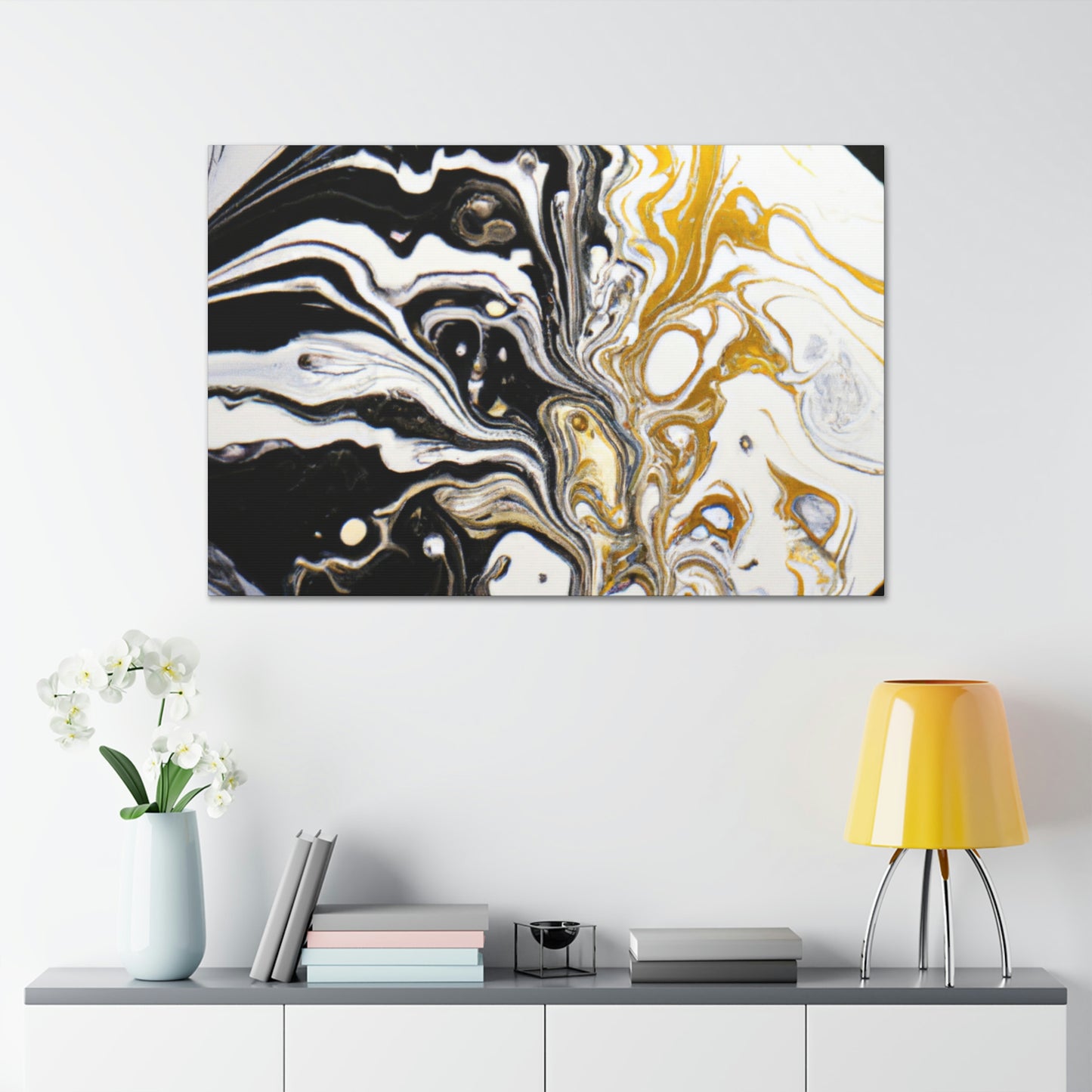 Golden Sparkle Flow. - Canvas