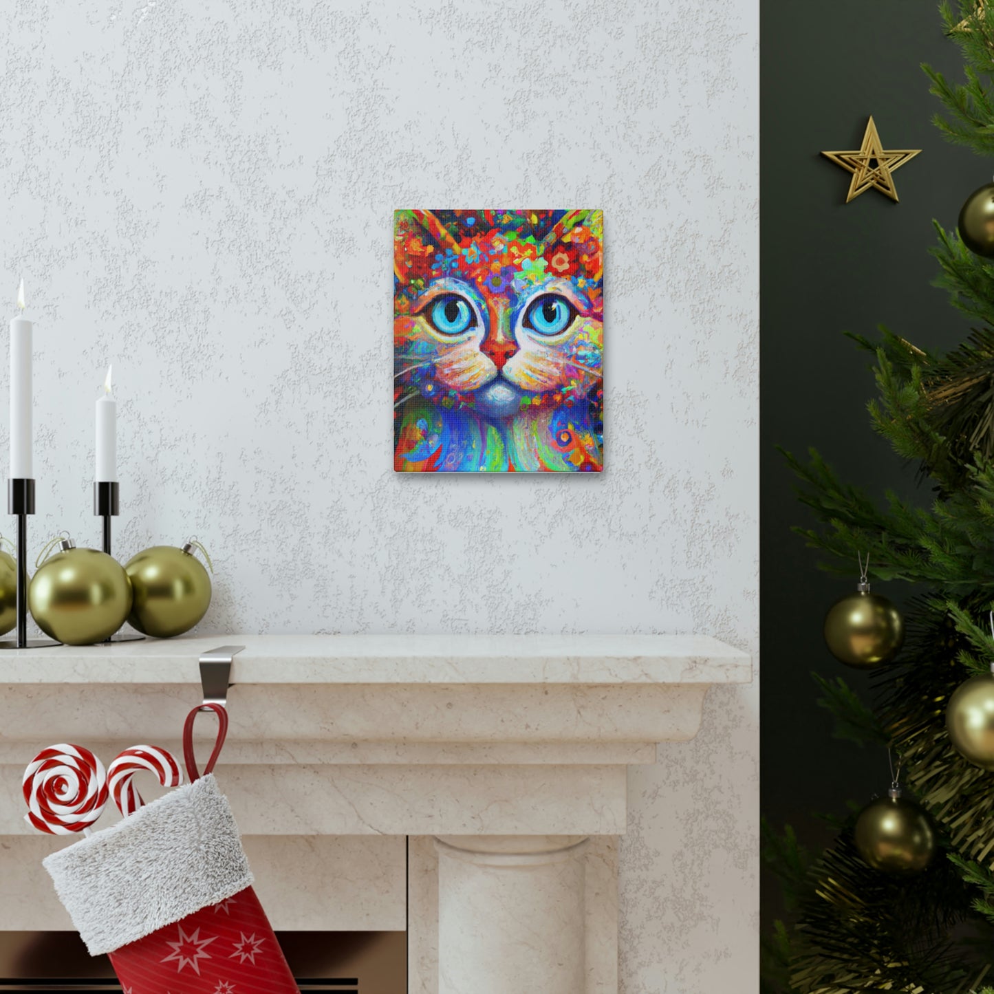 Floral Feline. - Canvas