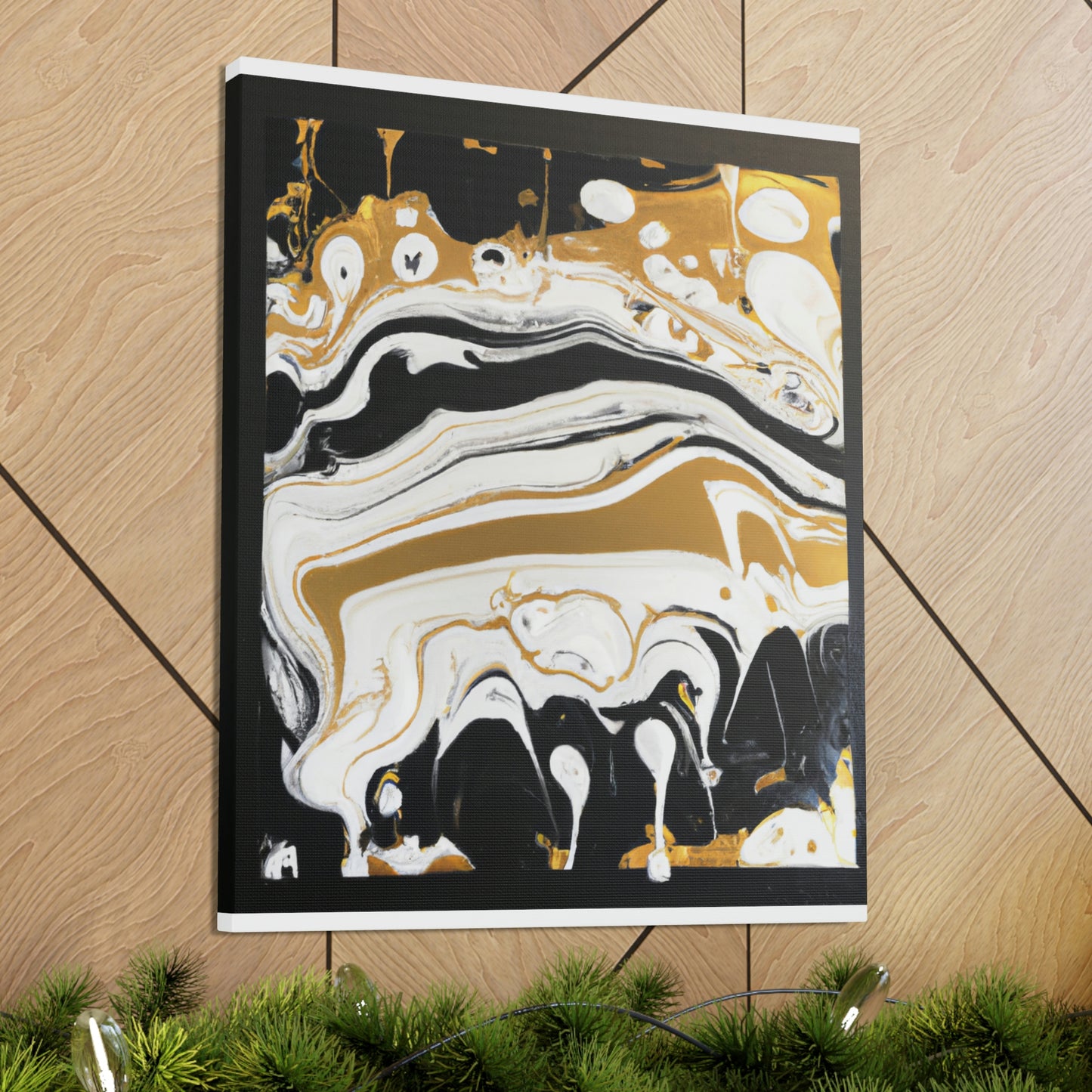 Golden Flux Swirls - Canvas