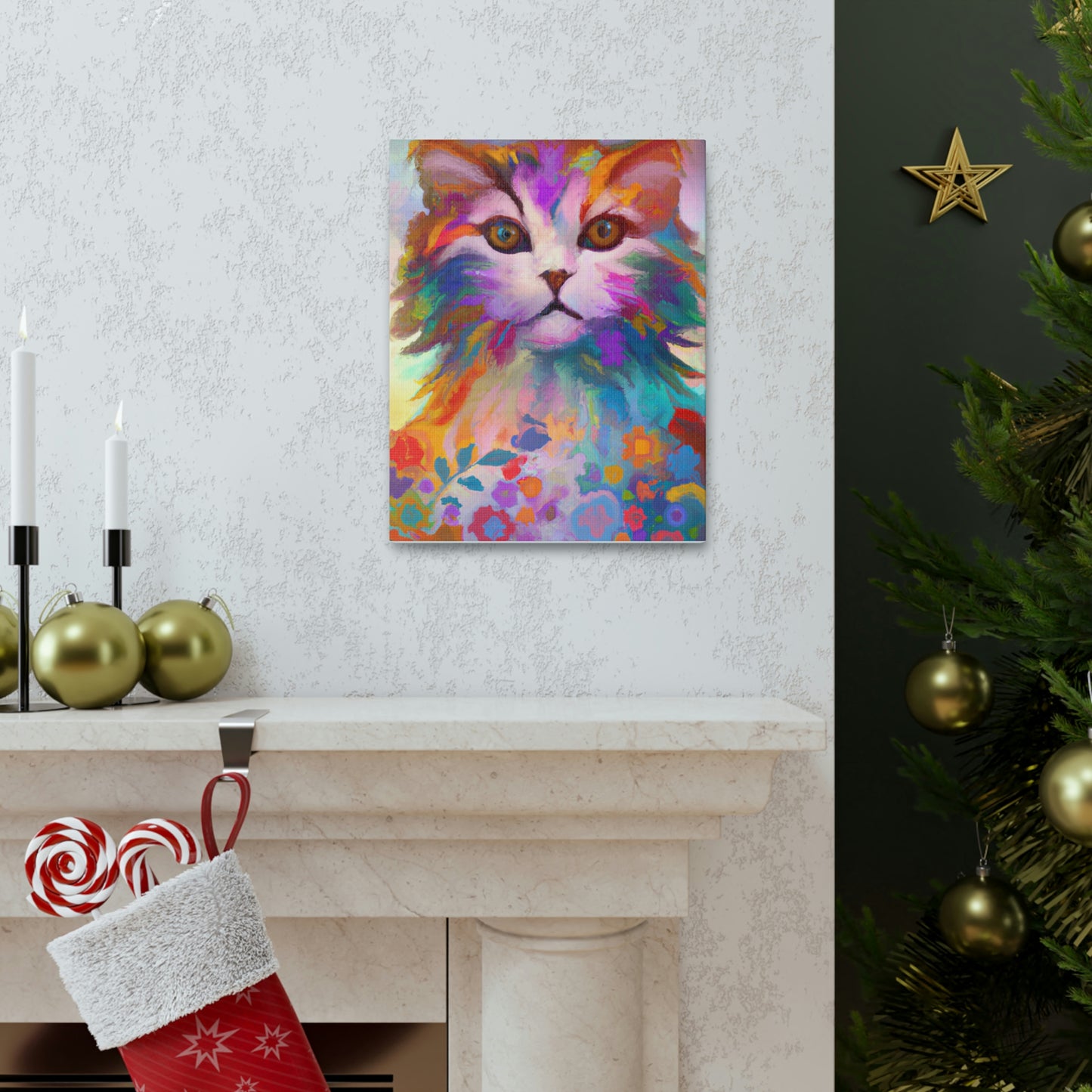 Floral Feline - Canvas