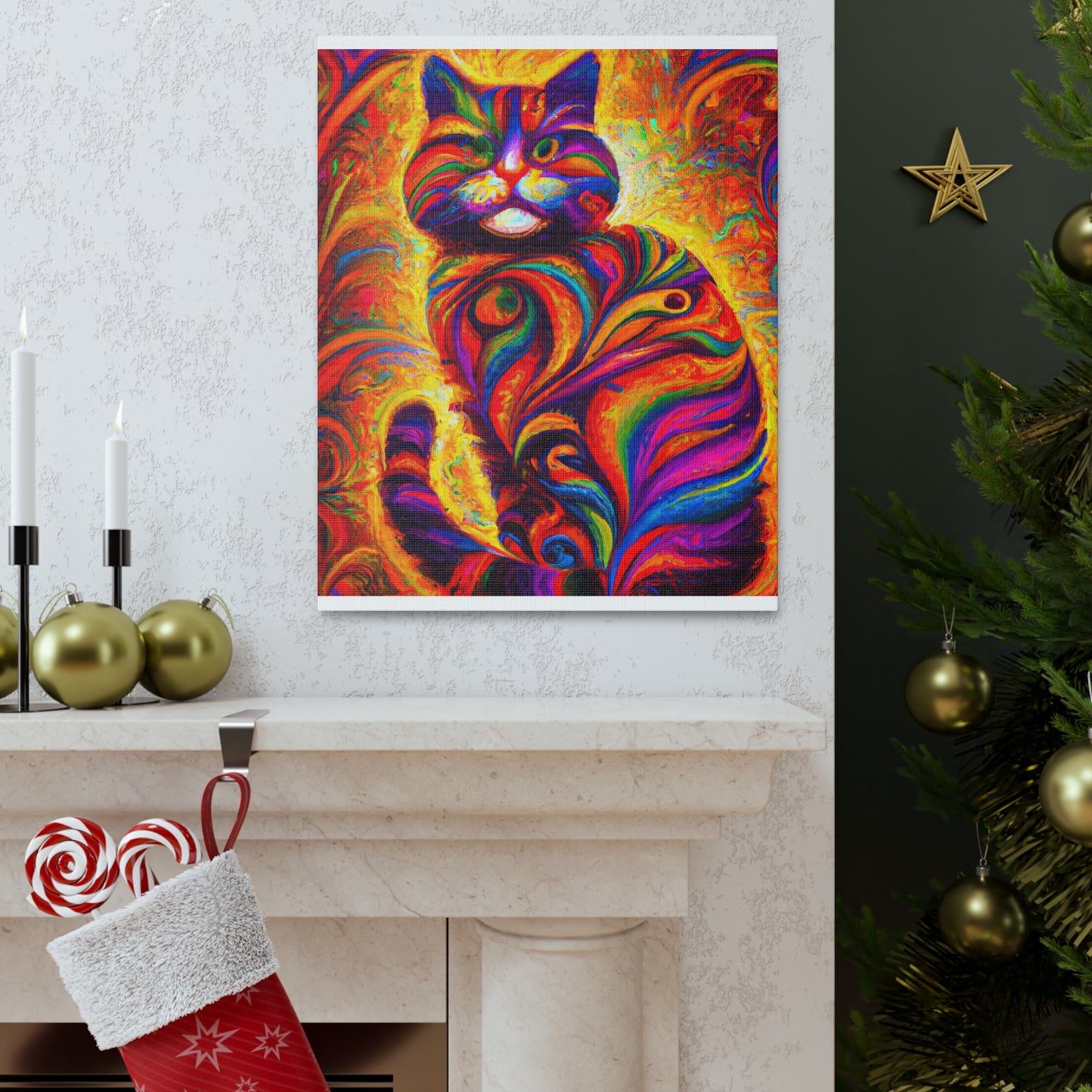 Feline Floral - Canvas