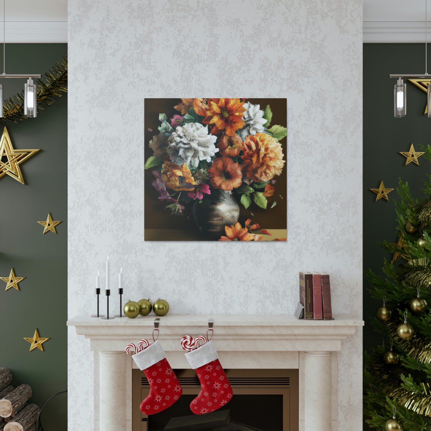 Floral Artistry Vase - Canvas