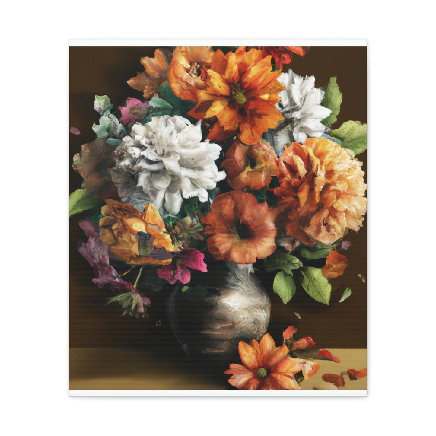 Floral Artistry Vase - Canvas