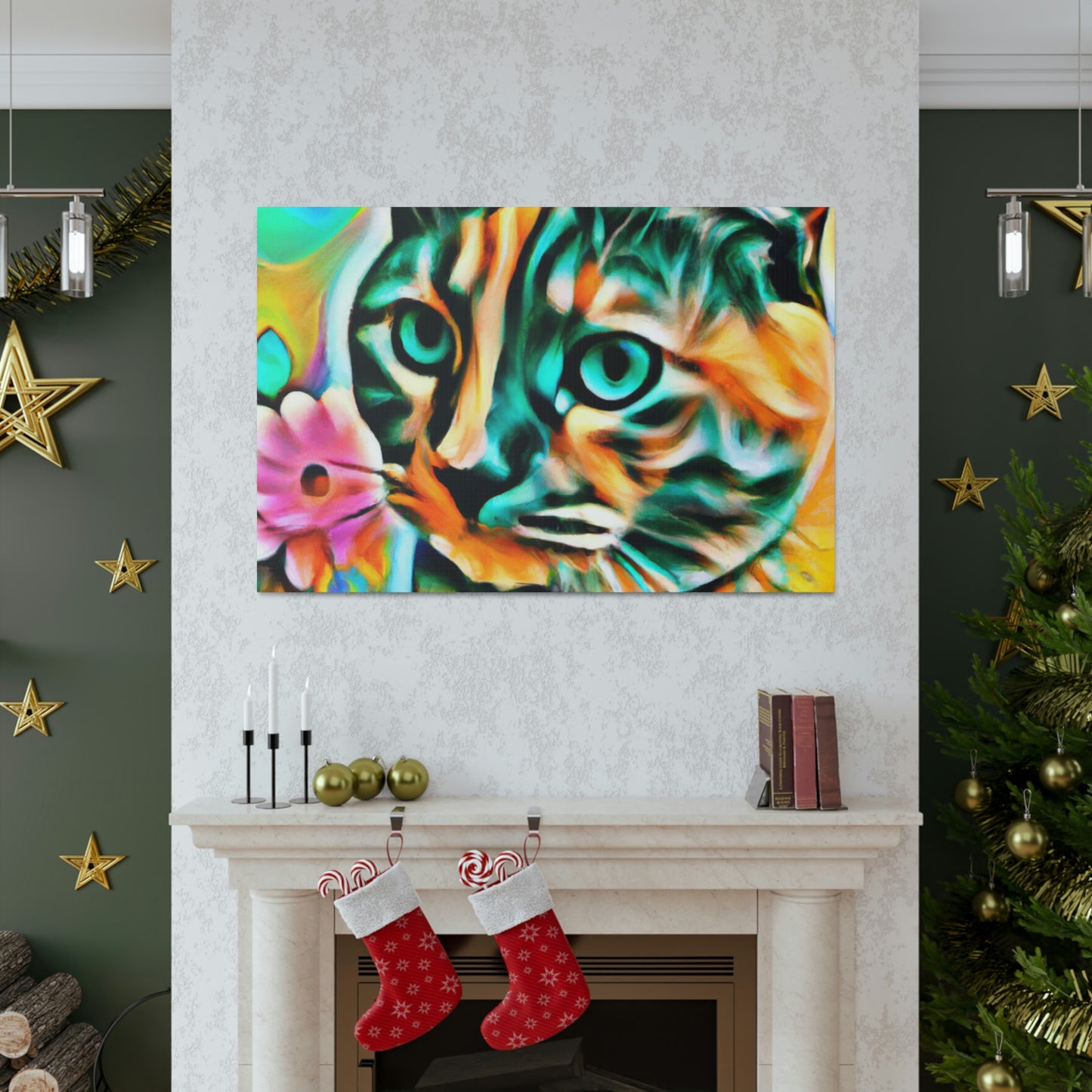 Bright Cat Blooms - Canvas