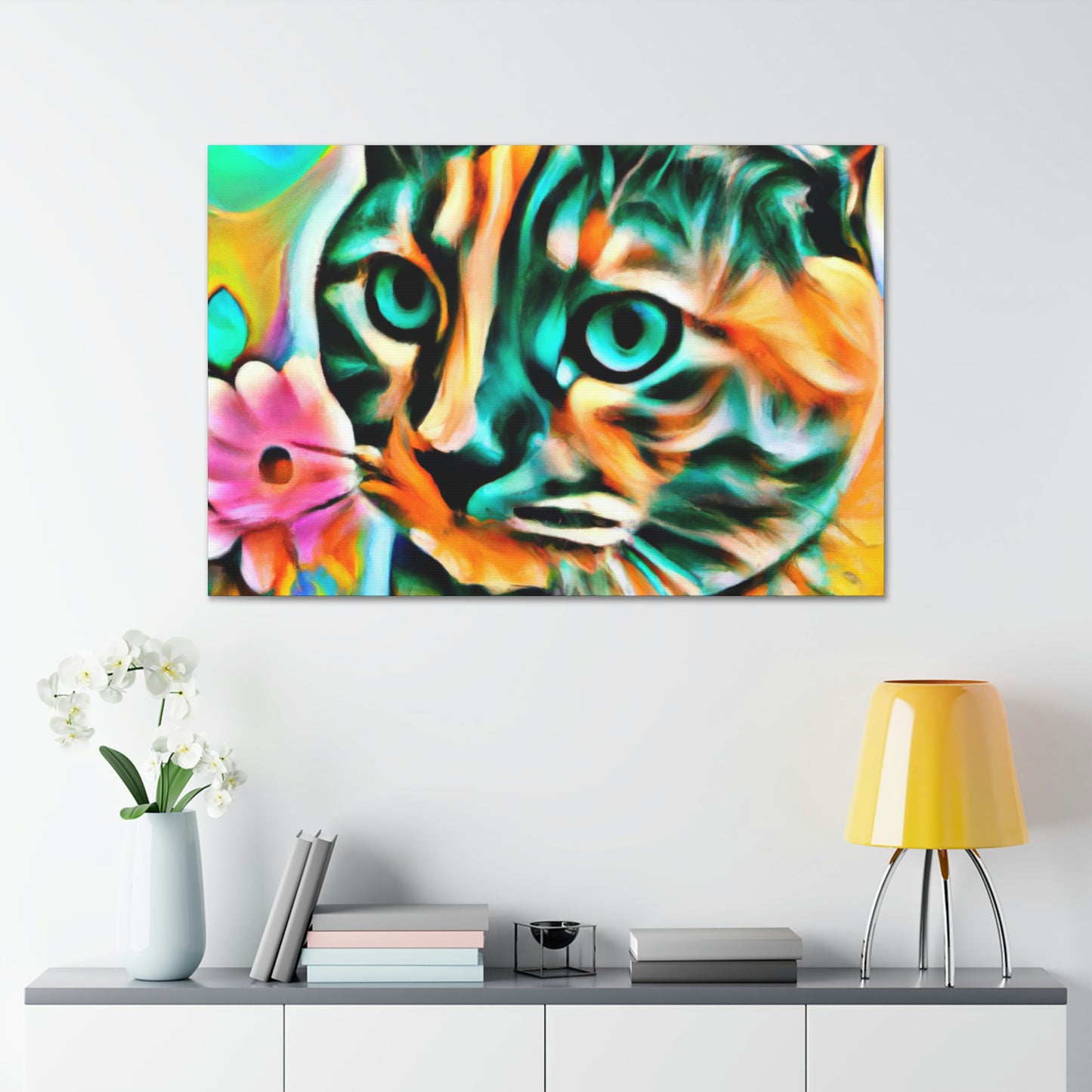 Bright Cat Blooms - Canvas