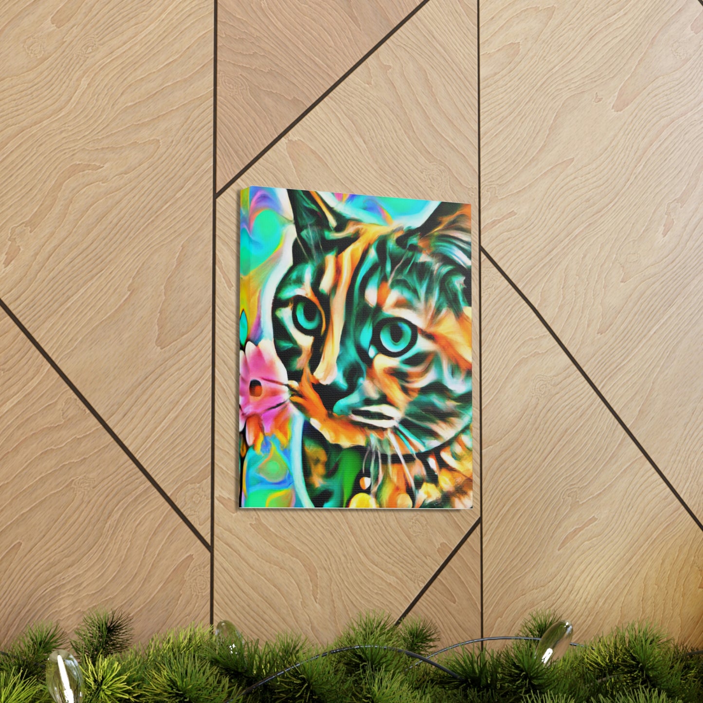Bright Cat Blooms - Canvas