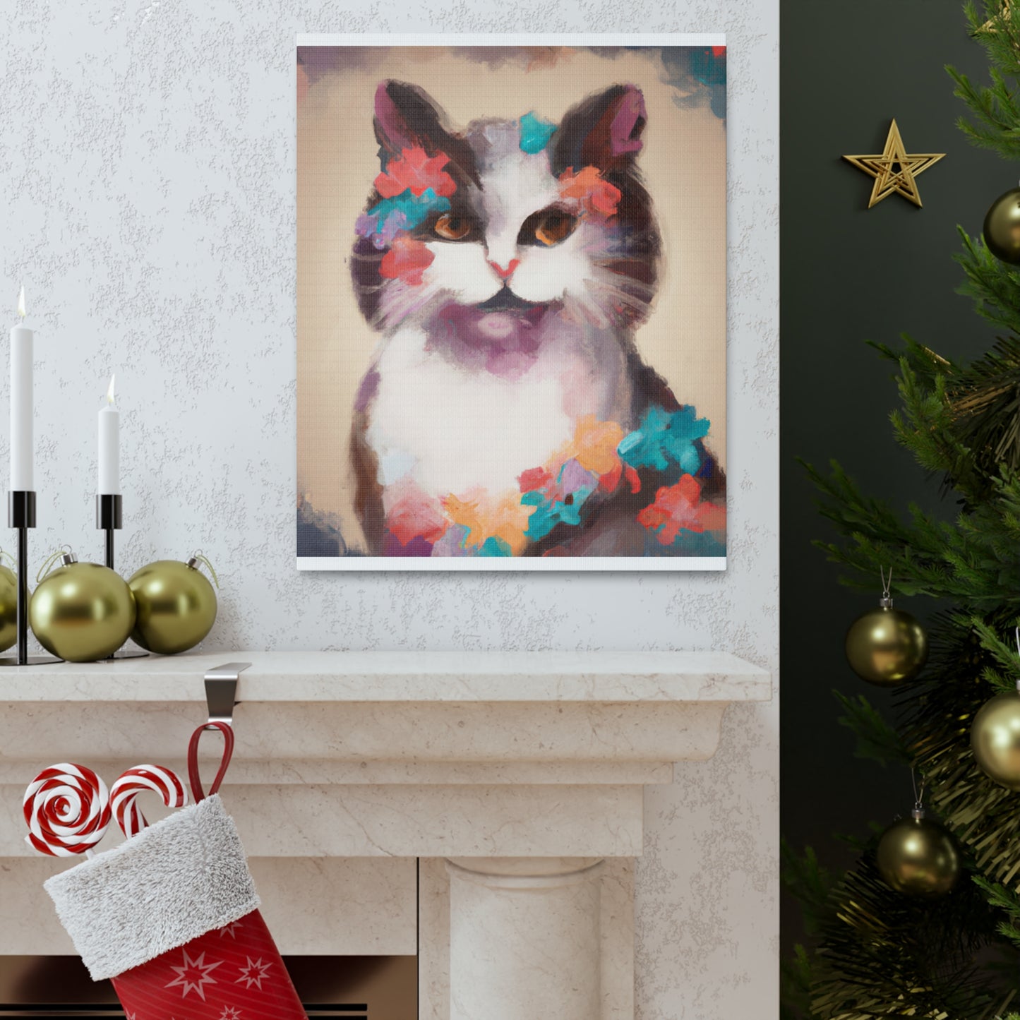 Kitty Blooms - Canvas