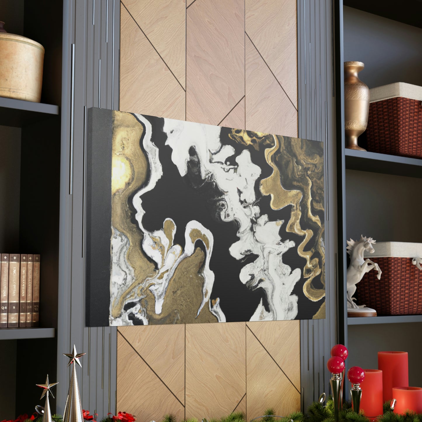 Gold Fluid Cascade. - Canvas