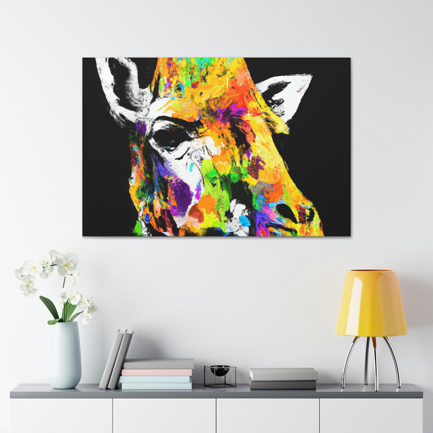 Multi-Hued Giraffe - Canvas