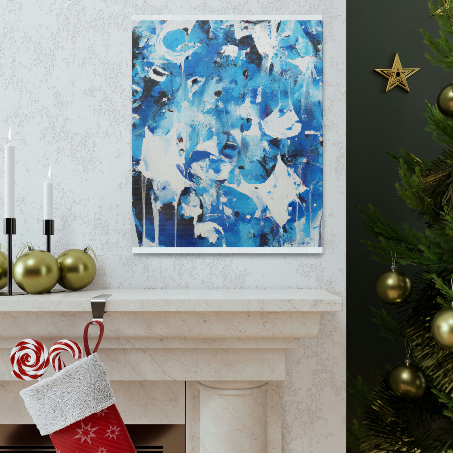 Blue Intricate Tiles - Canvas