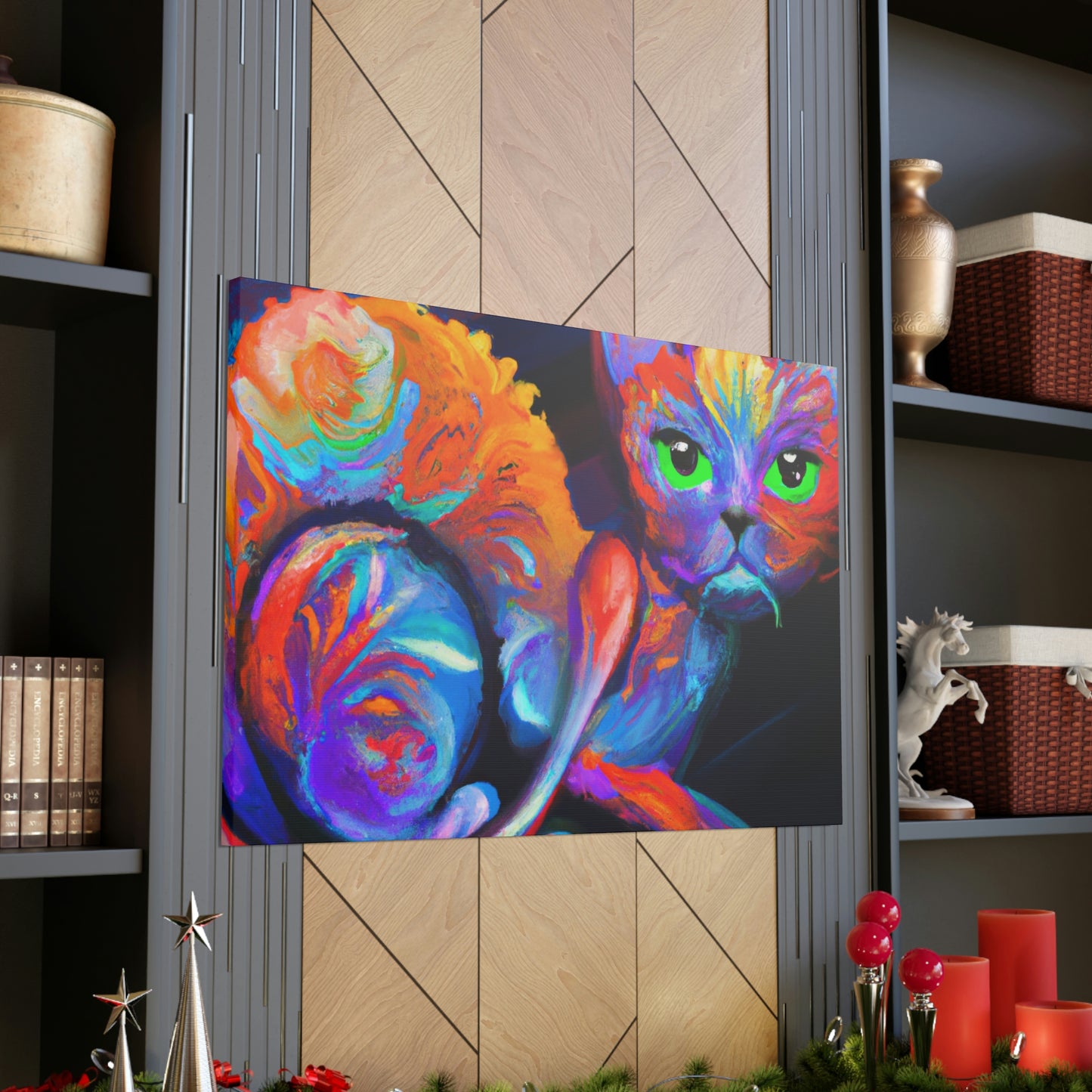 Feline Blooms. - Canvas