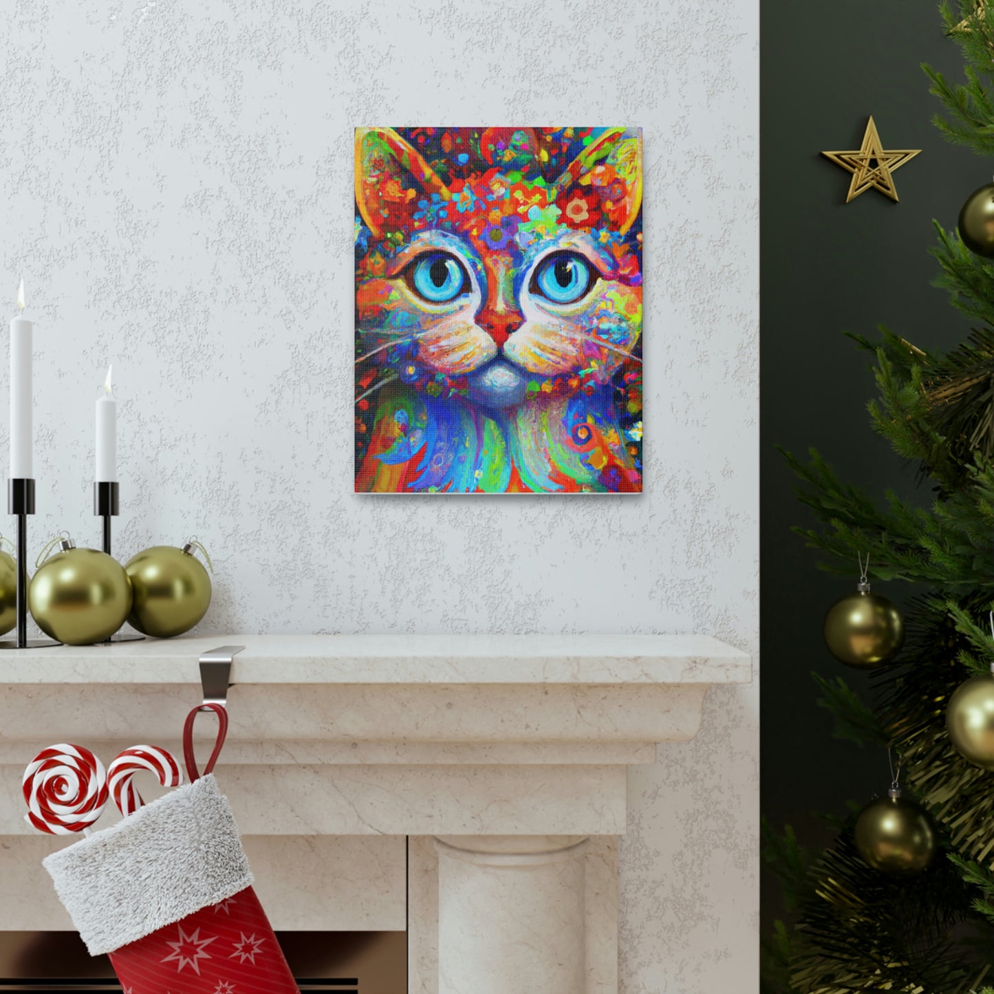 Floral Feline. - Canvas