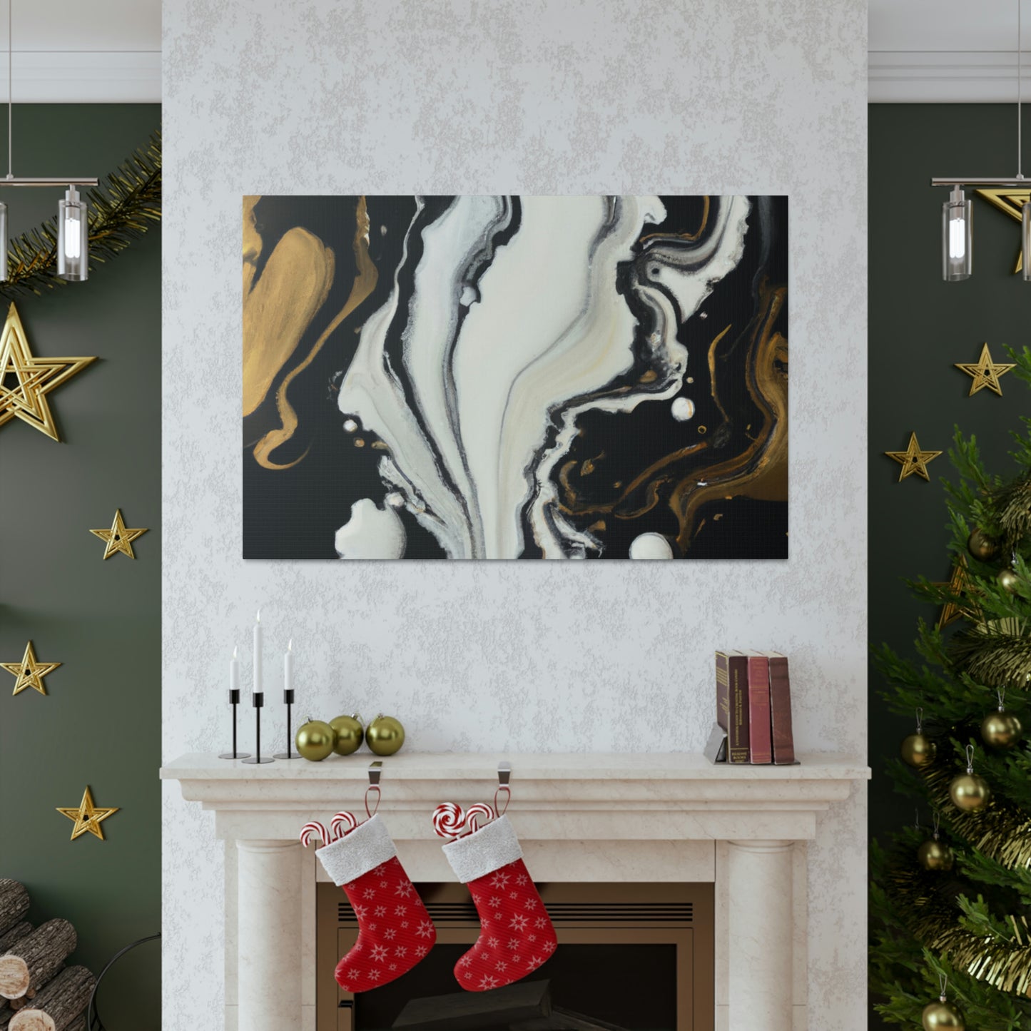 Gold Splash Galaxy. - Canvas
