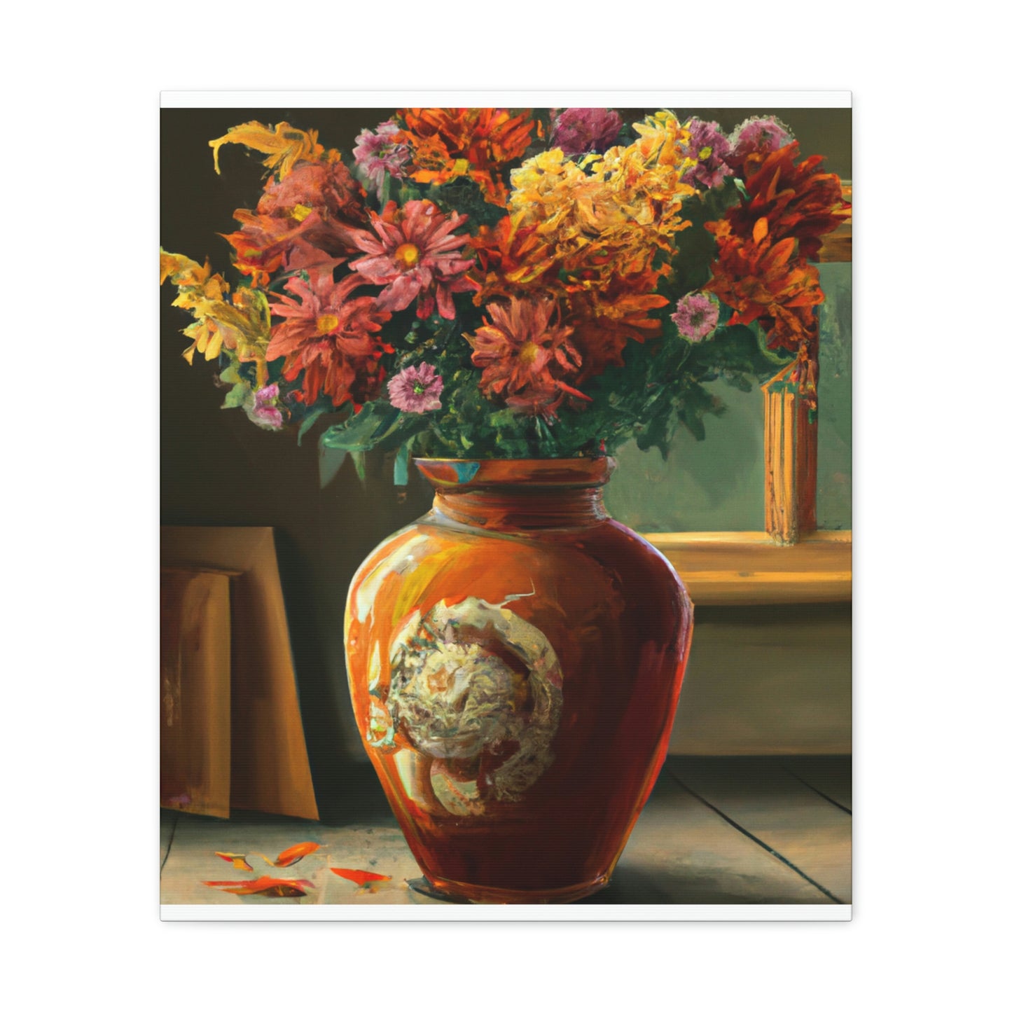 Vaseful of Blooms. - Canvas