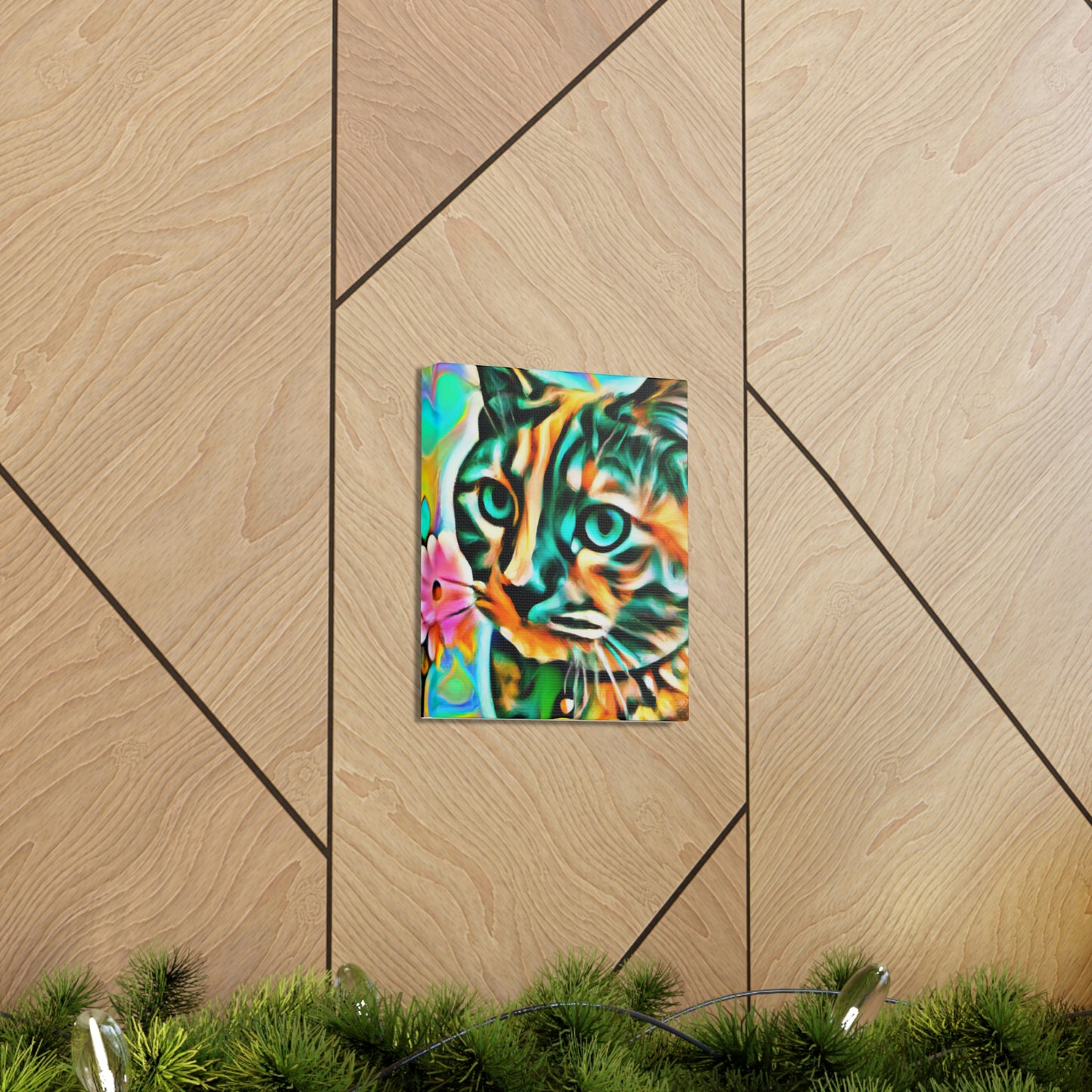 Bright Cat Blooms - Canvas