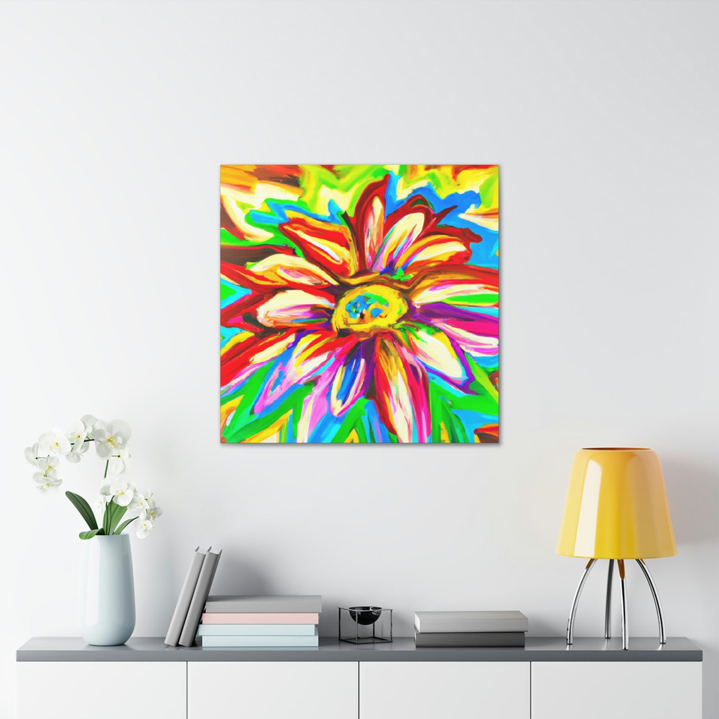 Vivid Floral Vibe. - Canvas