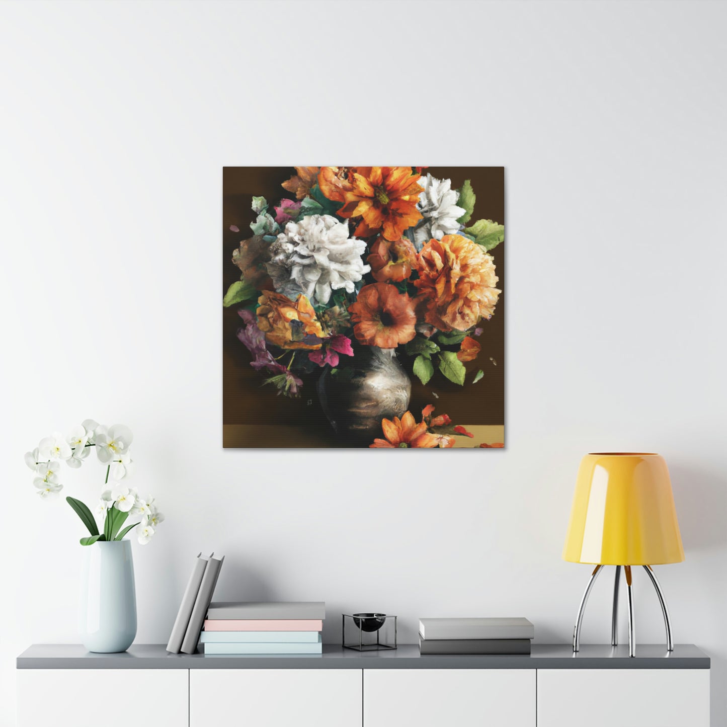 Floral Artistry Vase - Canvas