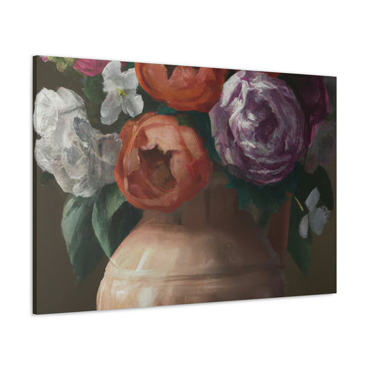 "Fading Floral Finesse" - Canvas