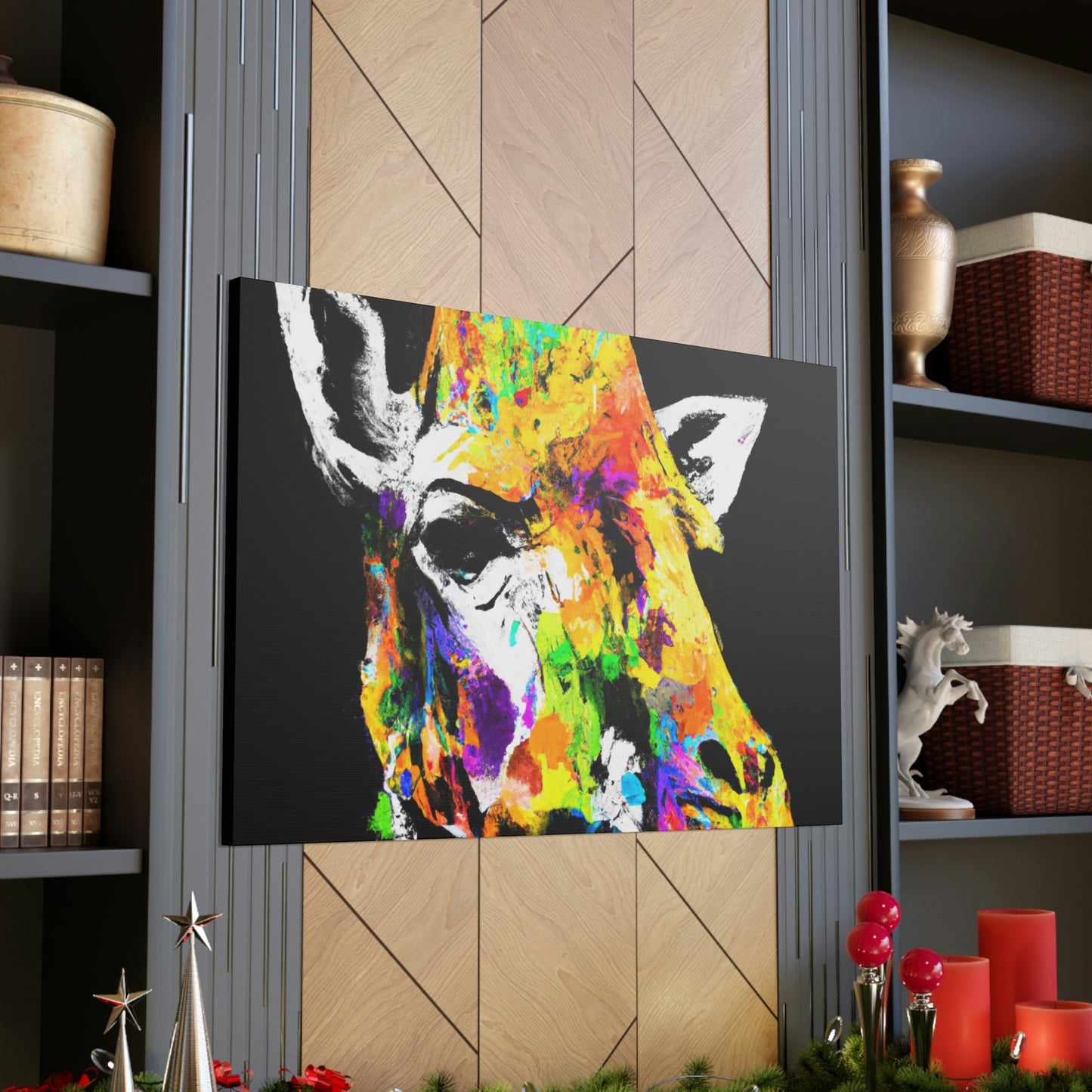 Multi-Hued Giraffe - Canvas