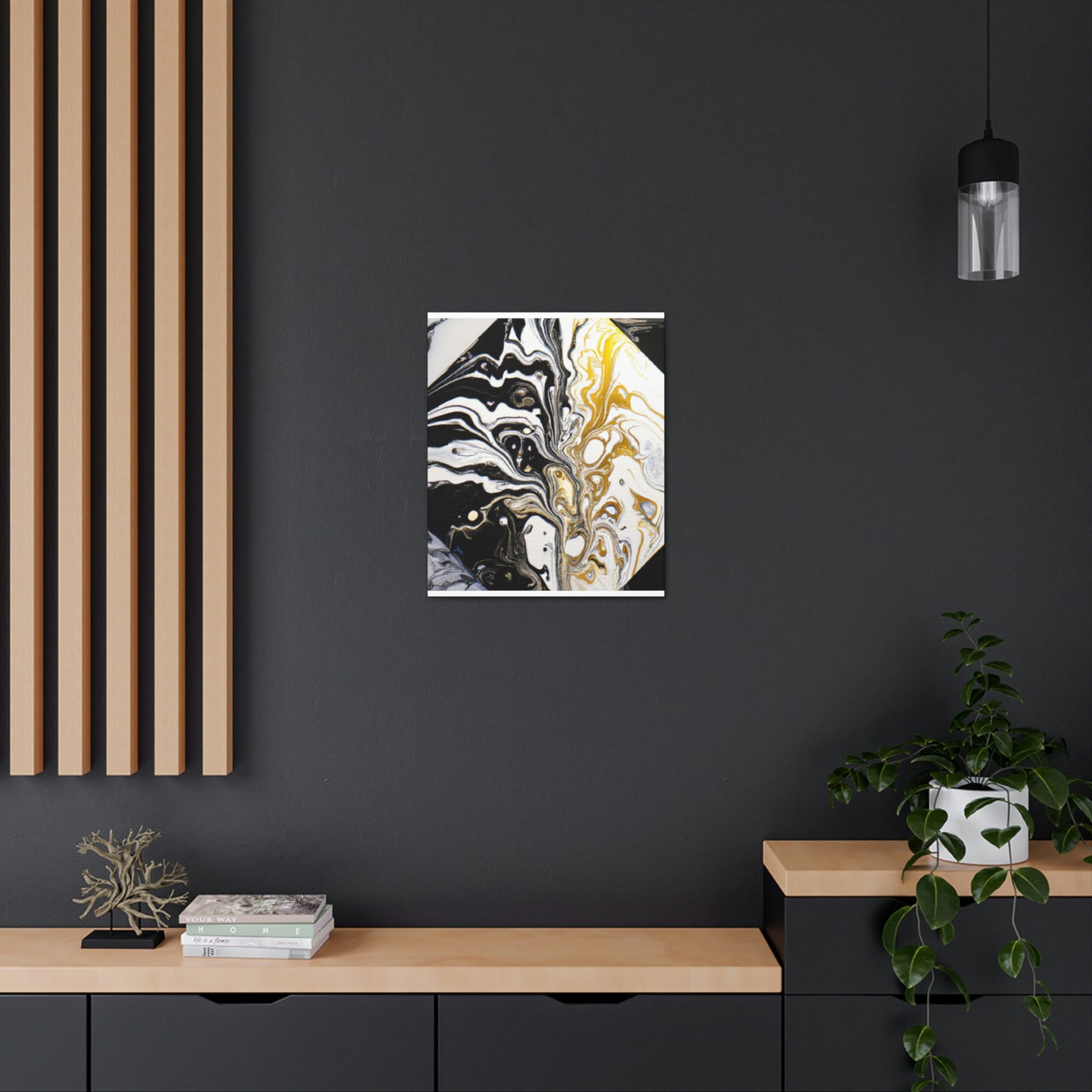 Golden Sparkle Flow. - Canvas