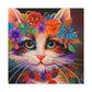 Flower Cat. - Canvas