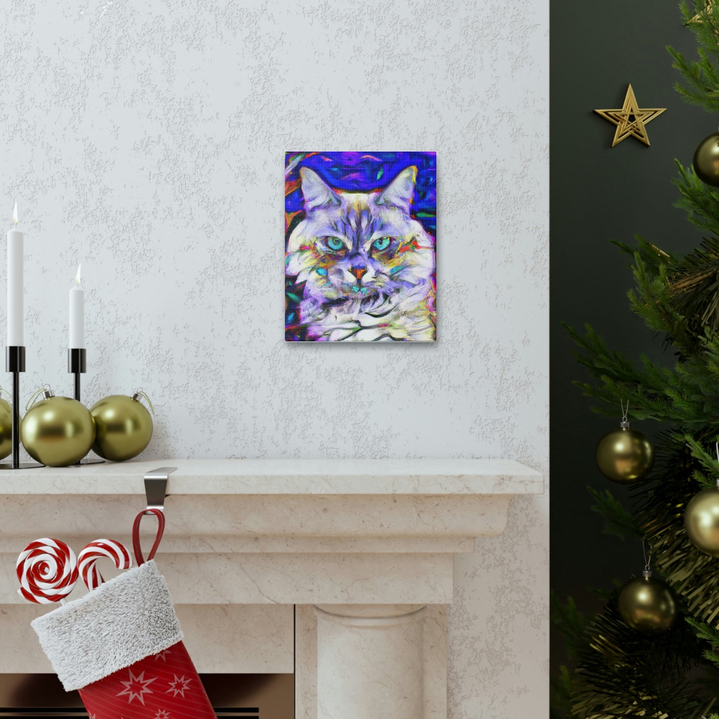 Floral Feline. - Canvas