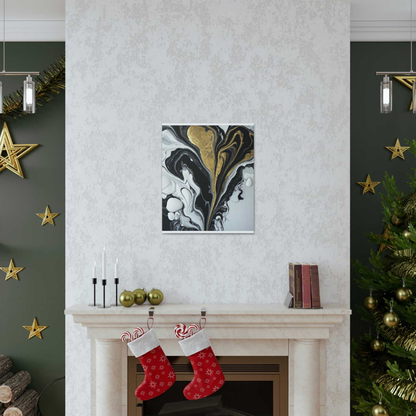 Golden Splatter Mosaic - Canvas