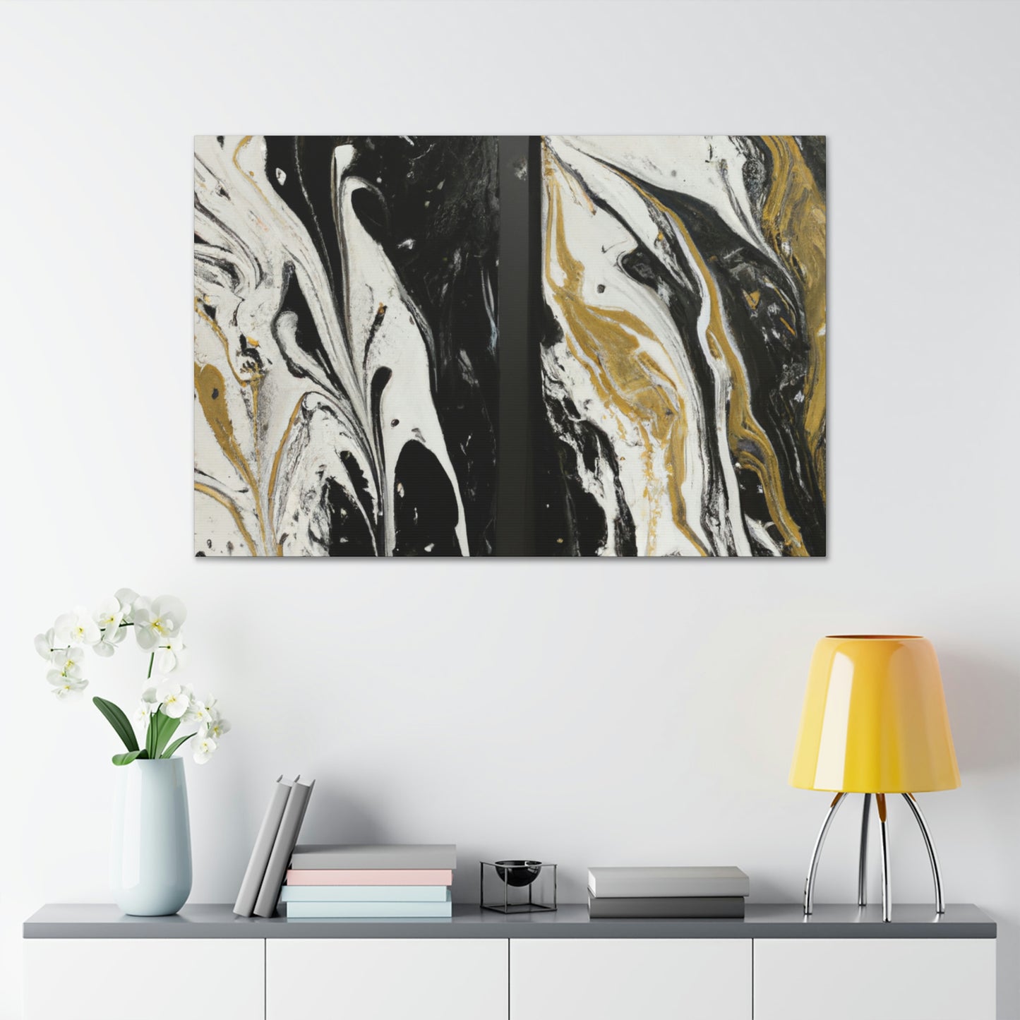 Gilded Liquid Chaos. - Canvas