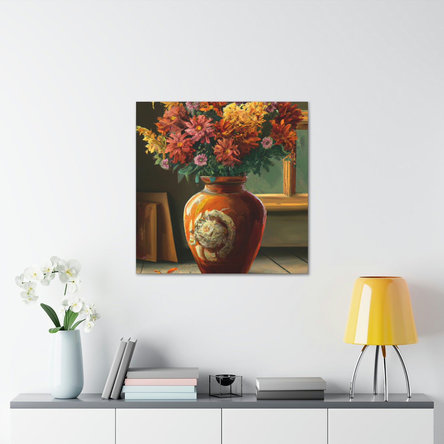 Vaseful of Blooms. - Canvas