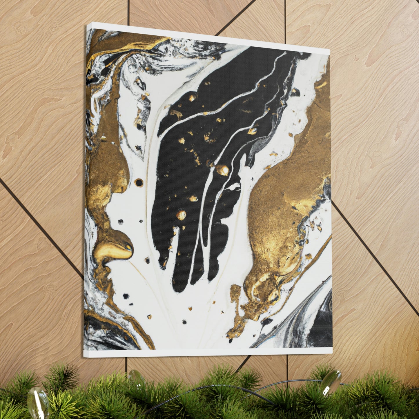 Golden Fluid Fusion - Canvas