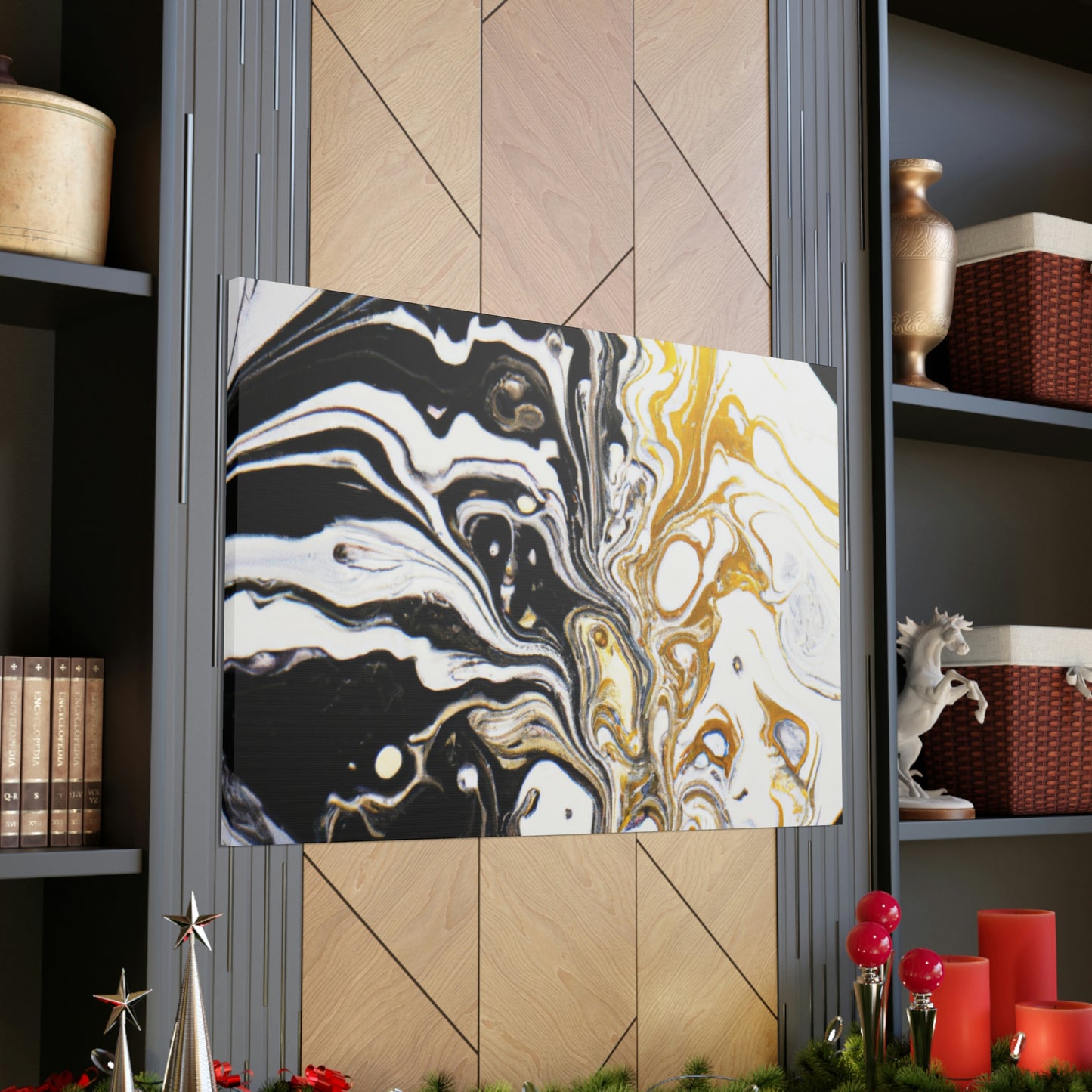 Golden Sparkle Flow. - Canvas