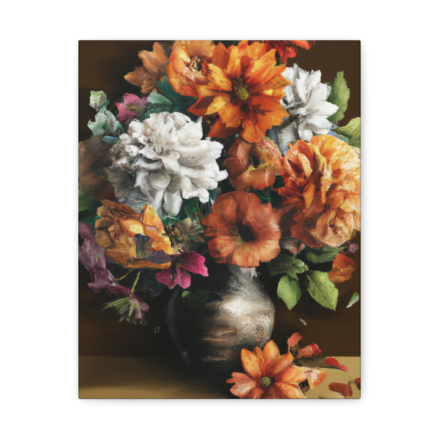 Floral Artistry Vase - Canvas