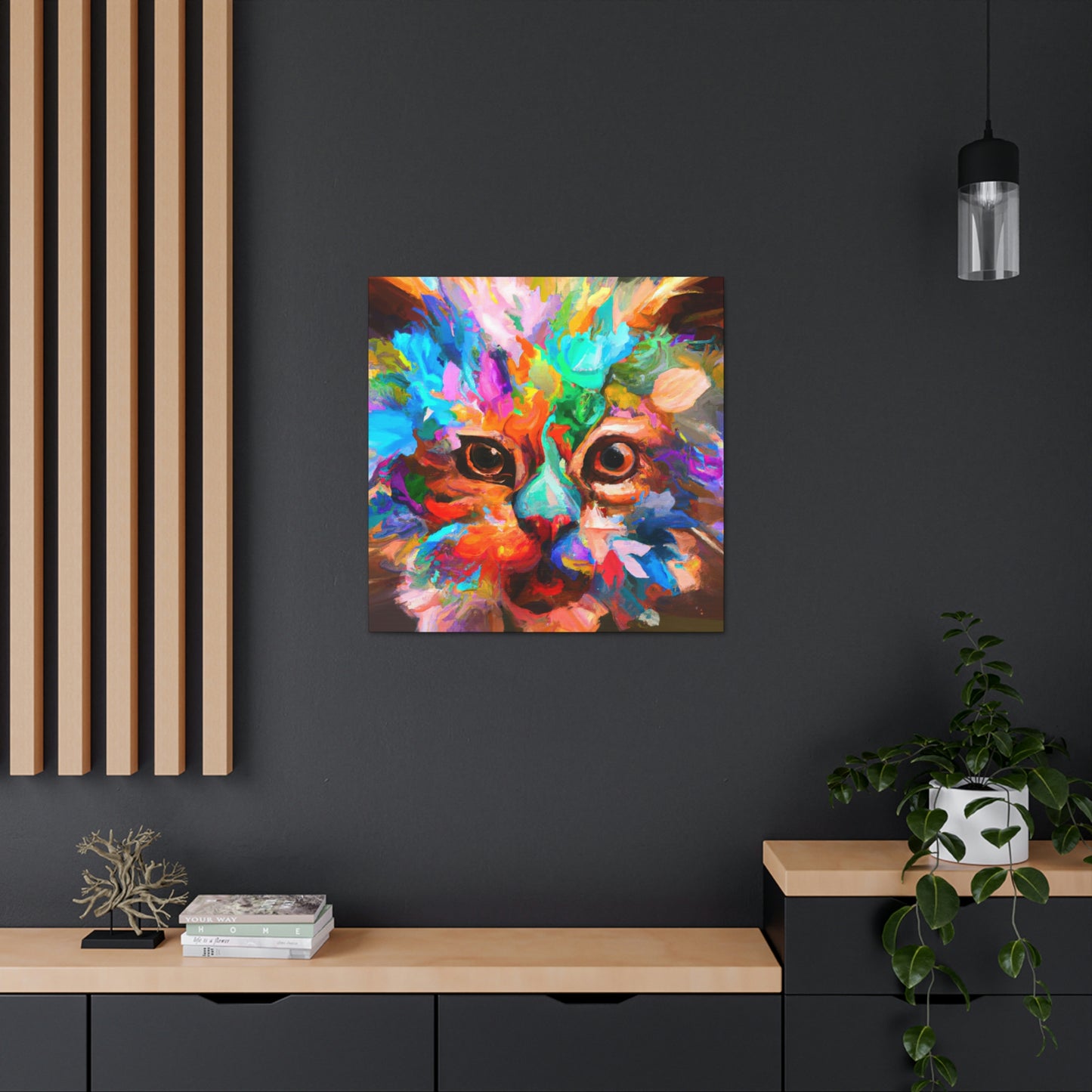 "Floral Feline" - Canvas