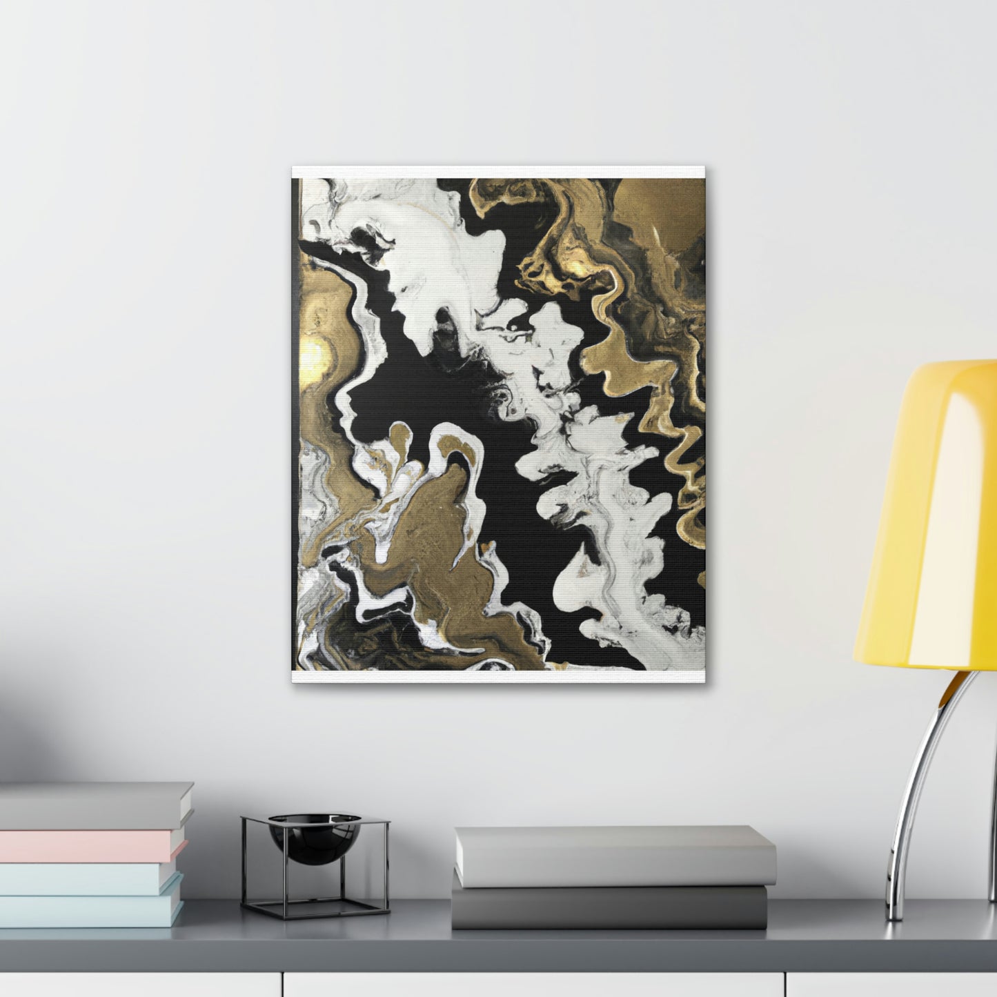 Gold Fluid Cascade. - Canvas