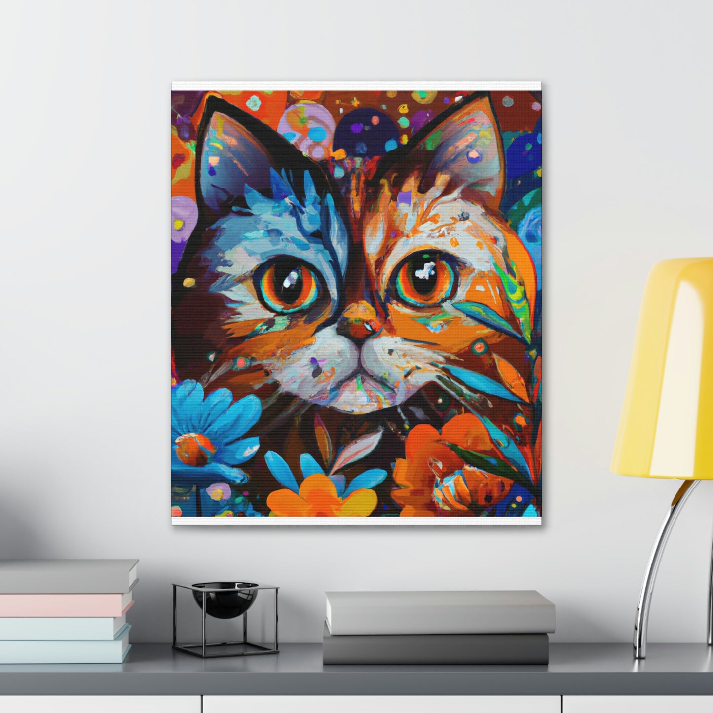 Flower Cat. - Canvas